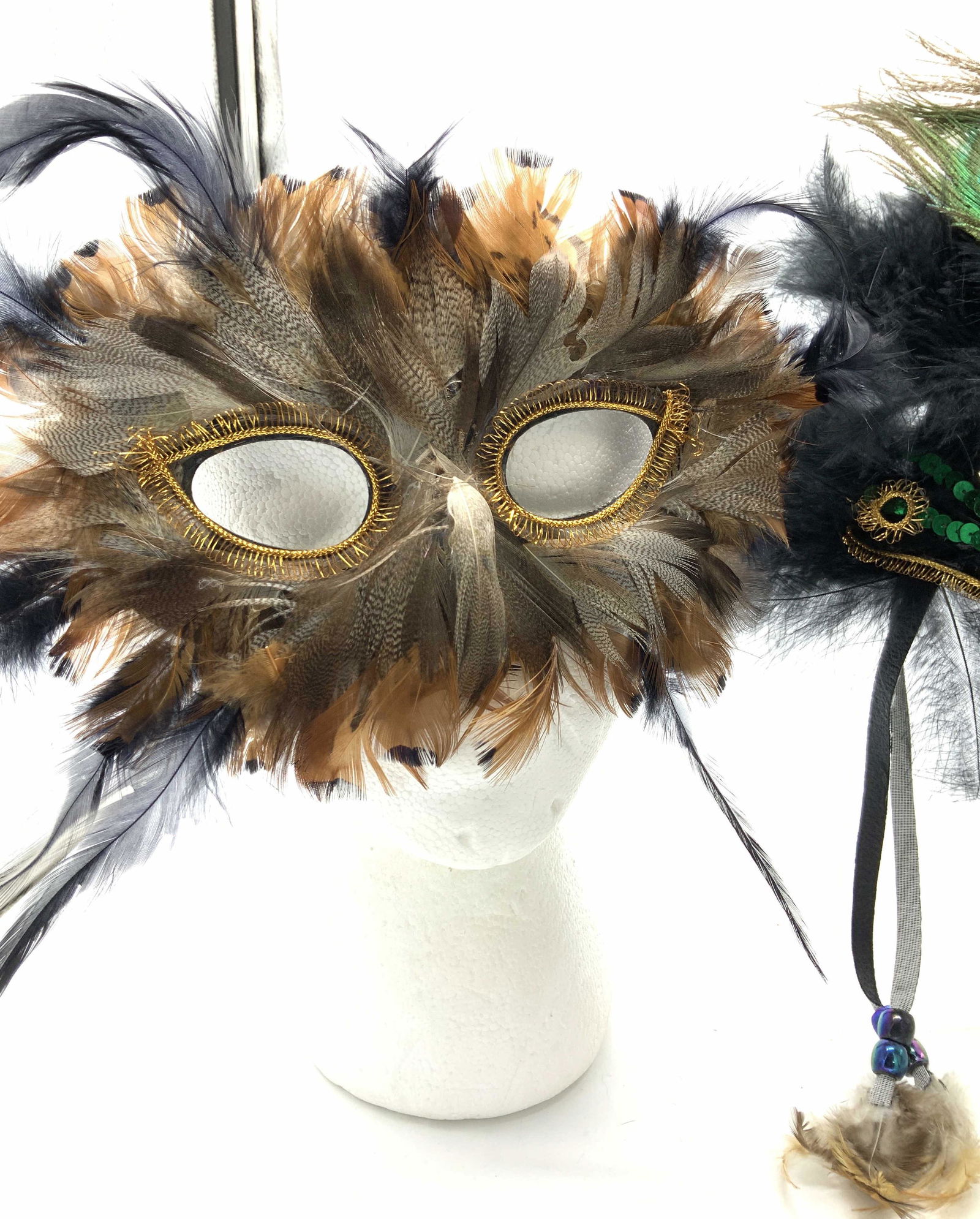2 Feather Masquerade Masks (1 of 7)