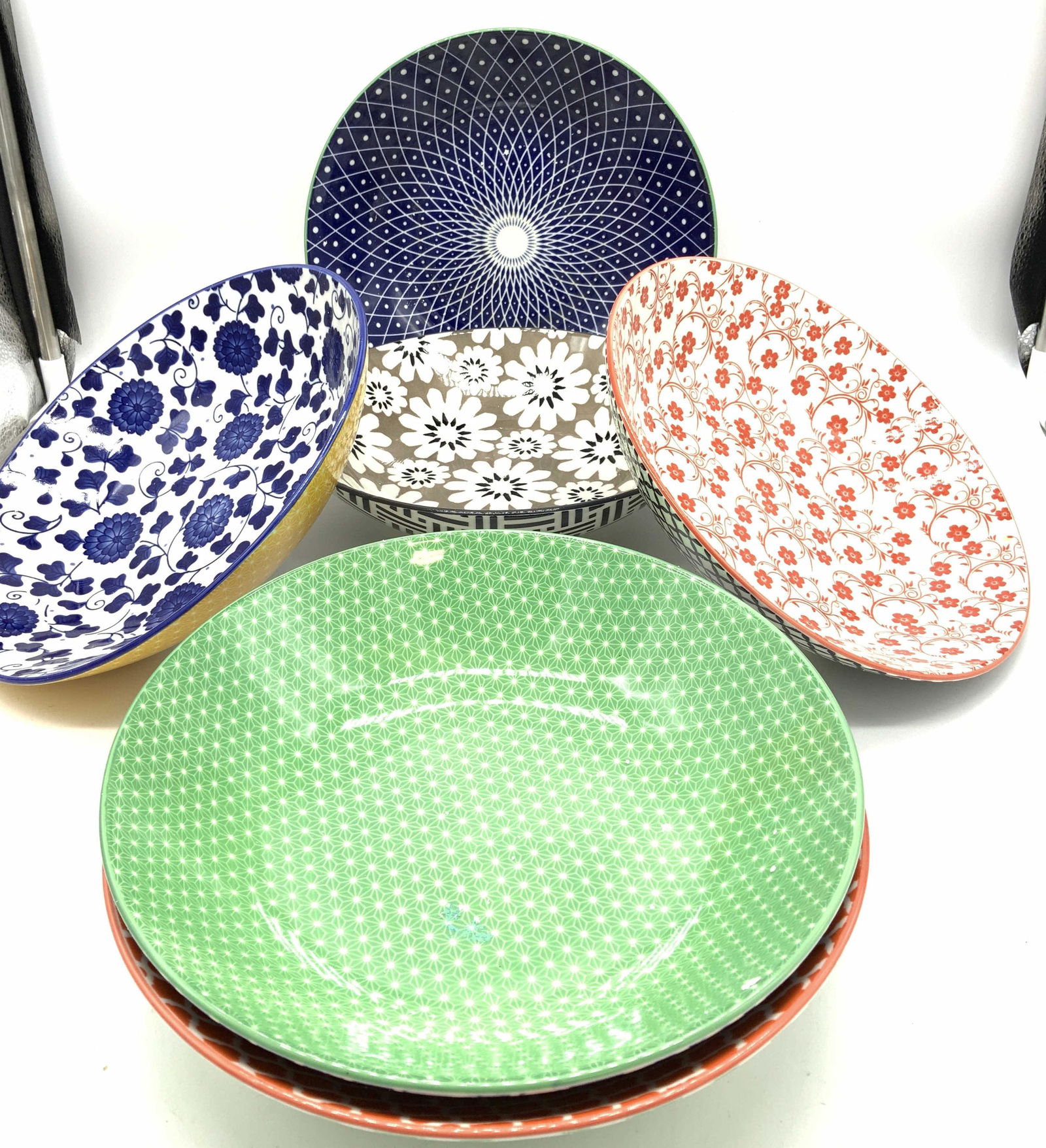 6 Certified Int’l Large Patterned Ceramic Bowls, (1 of 6)