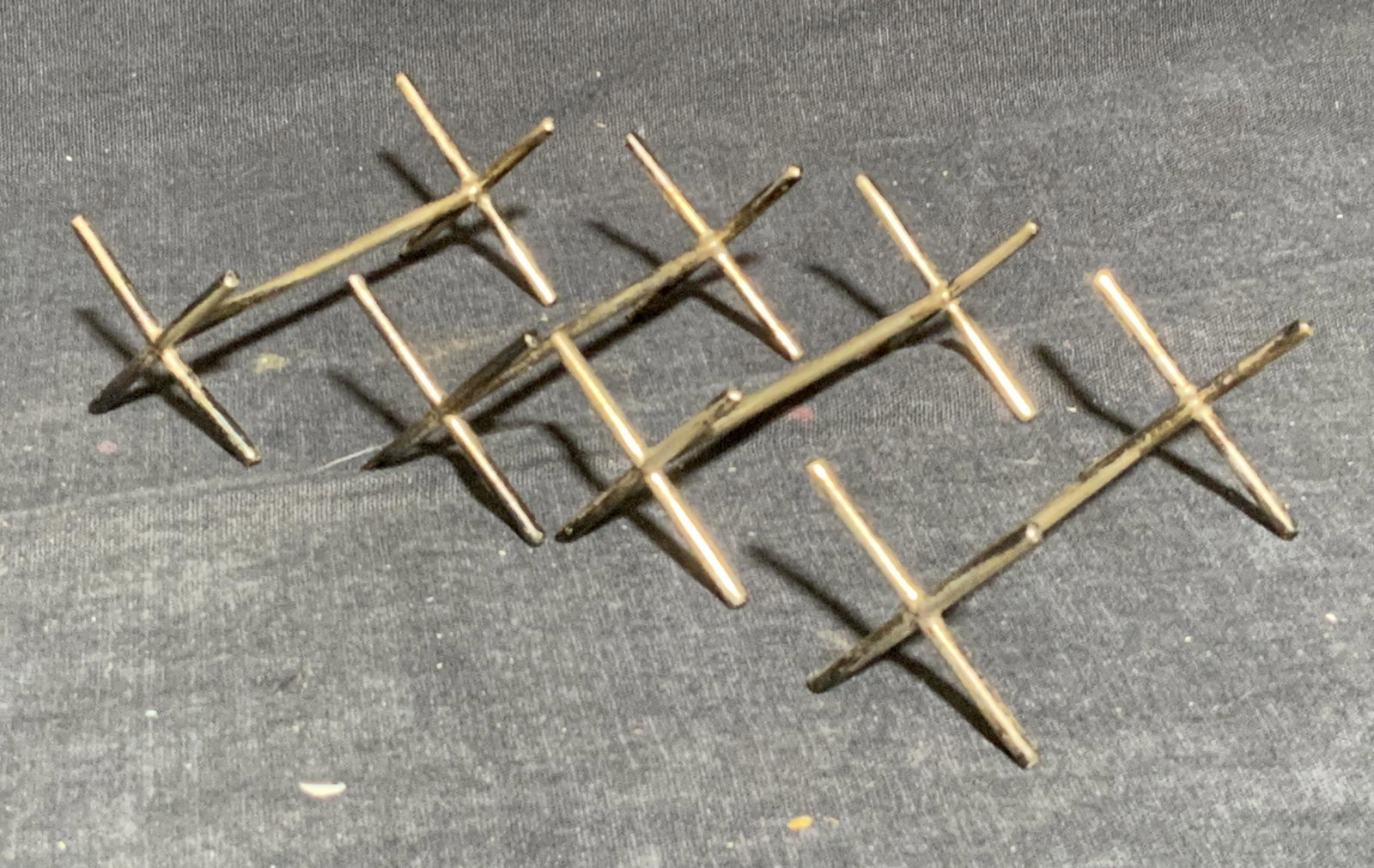 Set of 4 800 Silver Knife Rests: Set of 4 800 Silver Knife Rests, measure 2 5/8 x 1 5/8 inches, wear consistent with age and use. Silver, silver homeware, silver knife rest, luxury Silverman luxury silver ware, luxury silver home goo