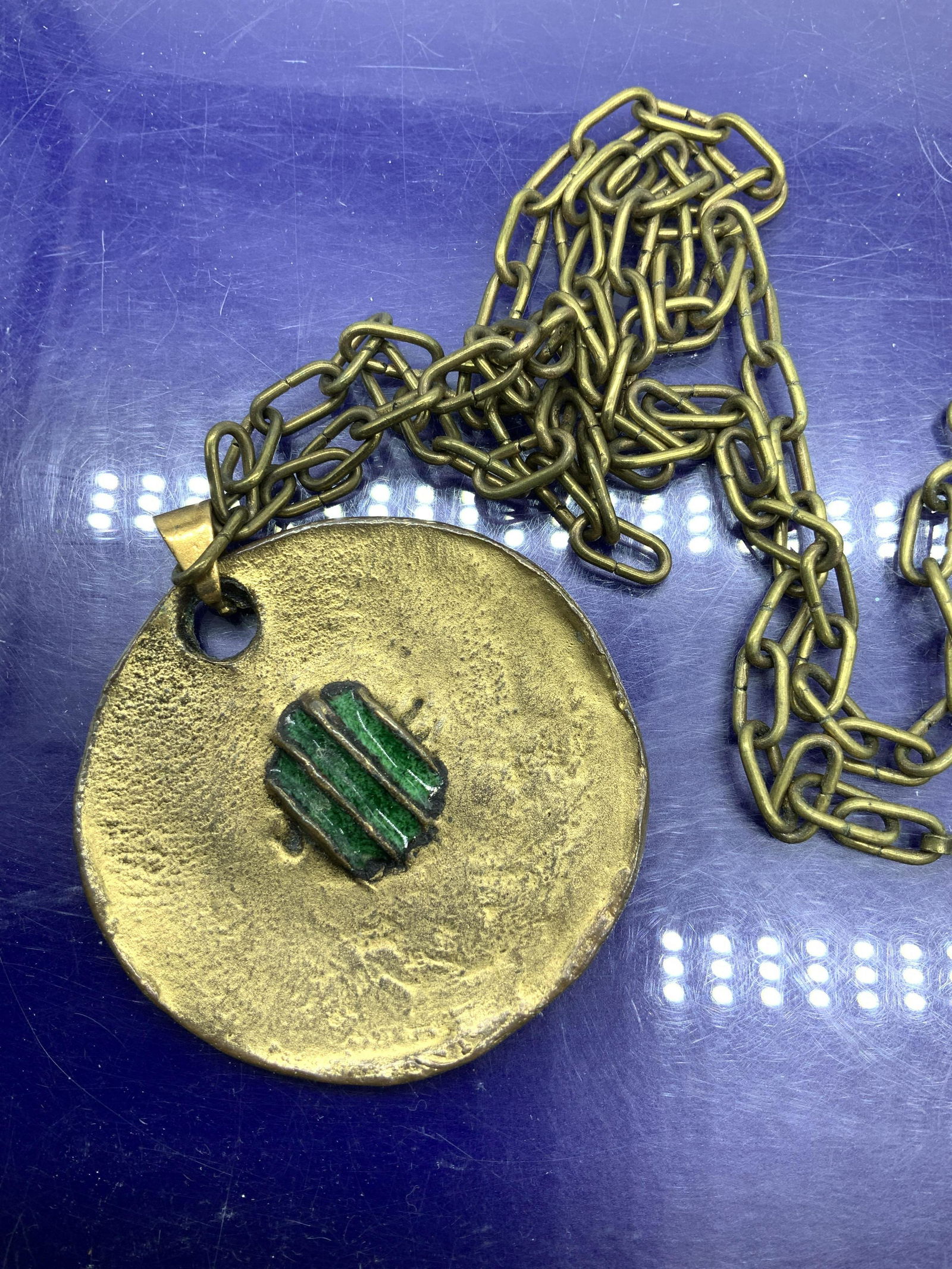 Signed Artisan Statement Medallion Chain Necklace (1 of 4)