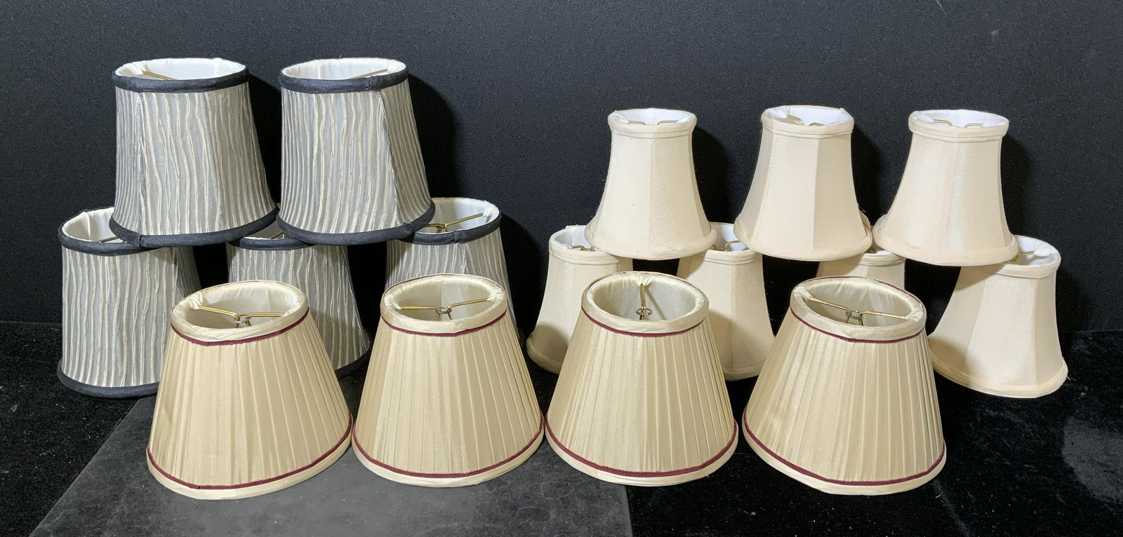 Group lot 16 Silk Wall Sconce Lamp Shades (1 of 6)