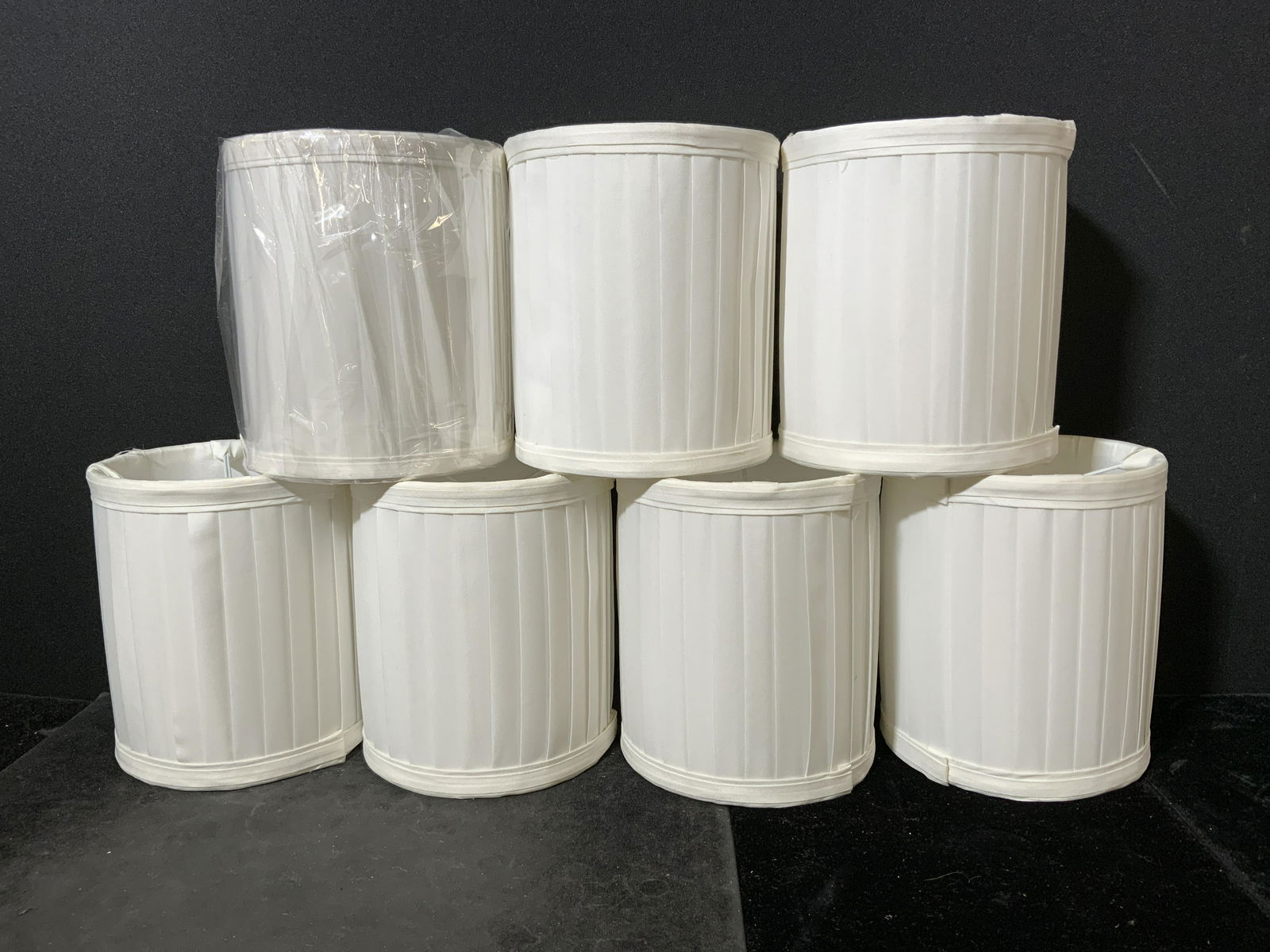 Group Lot 7 Silk Lamp Shades (1 of 5)