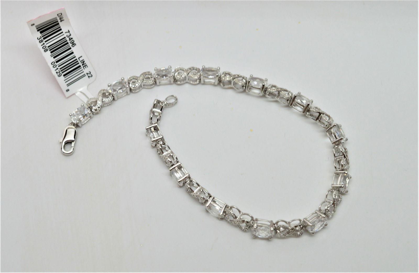 White Sapphire Sterling Silver Line Bracelet (1 of 3)
