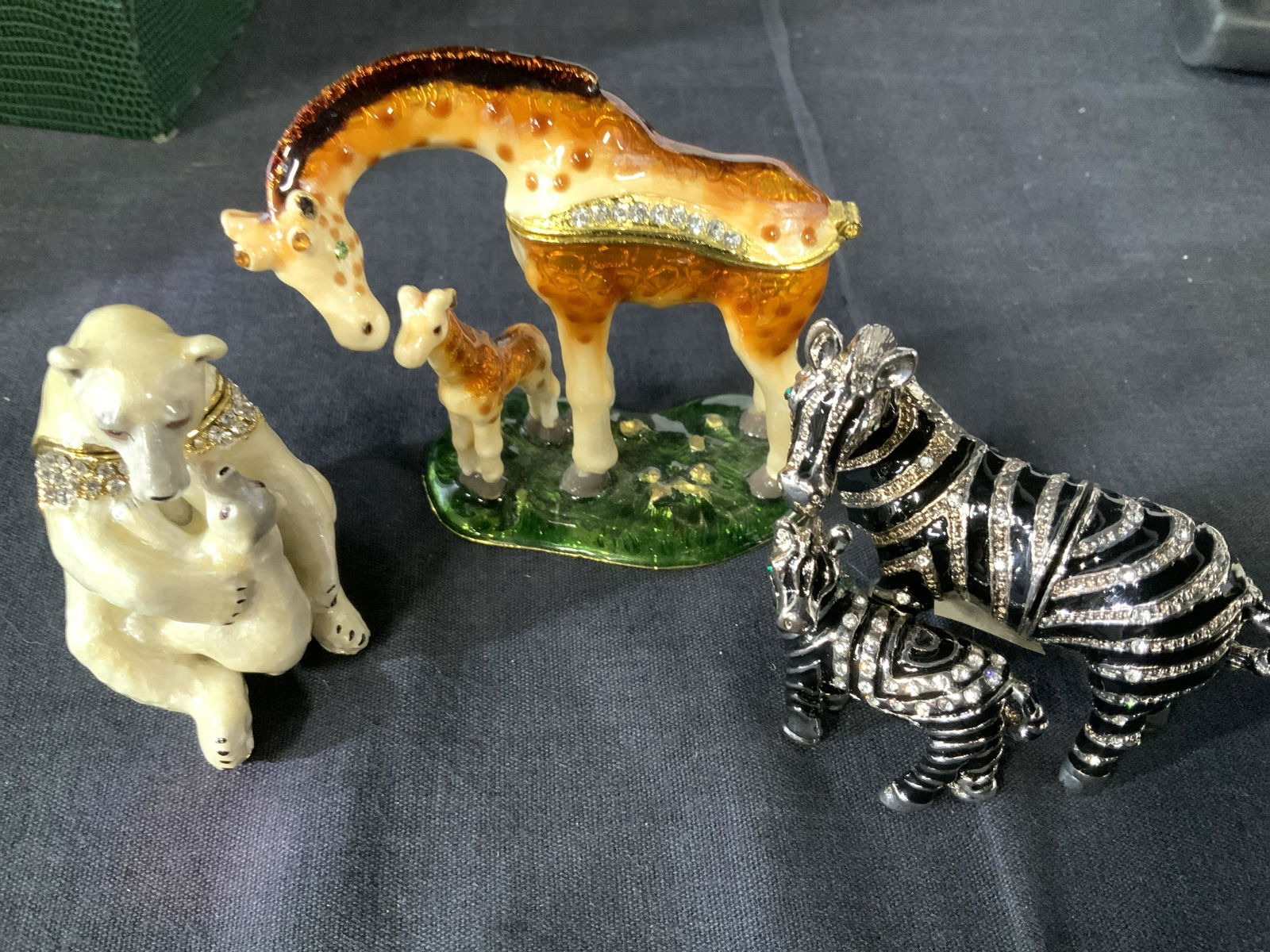 Grp 3 Enameled Animal Figural Boxes (1 of 6)
