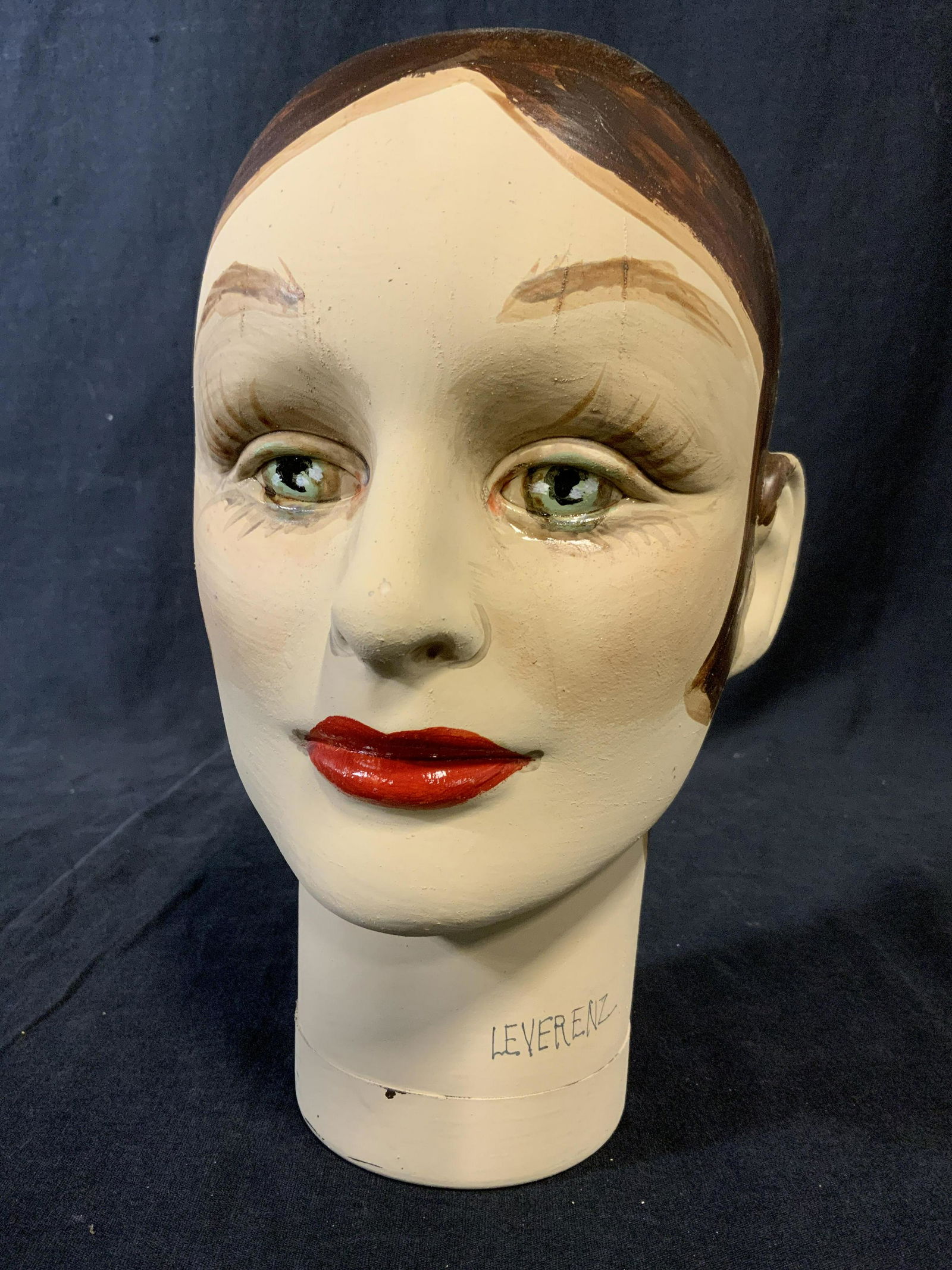 Leverenz Hand Painted Mannequin Wig Stand, Signed (1 of 7)