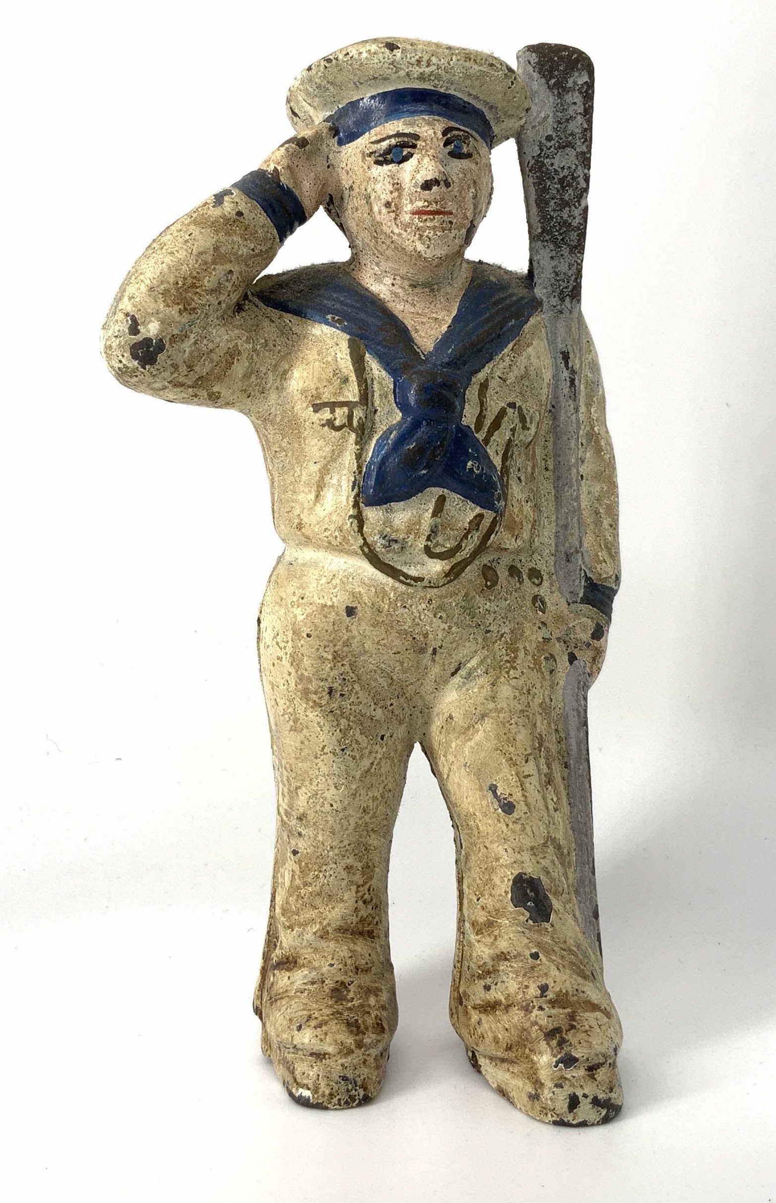 Antique Hubley Saluting Sailor Oarsman Coin Bank (1 of 8)