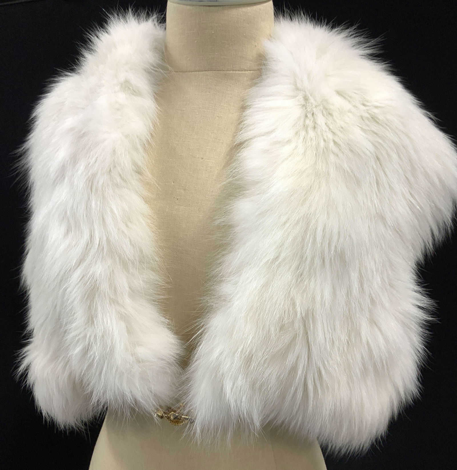 FENDI SIGNED Fox Fur Stole w Gold Tn Buckle (1 of 6)