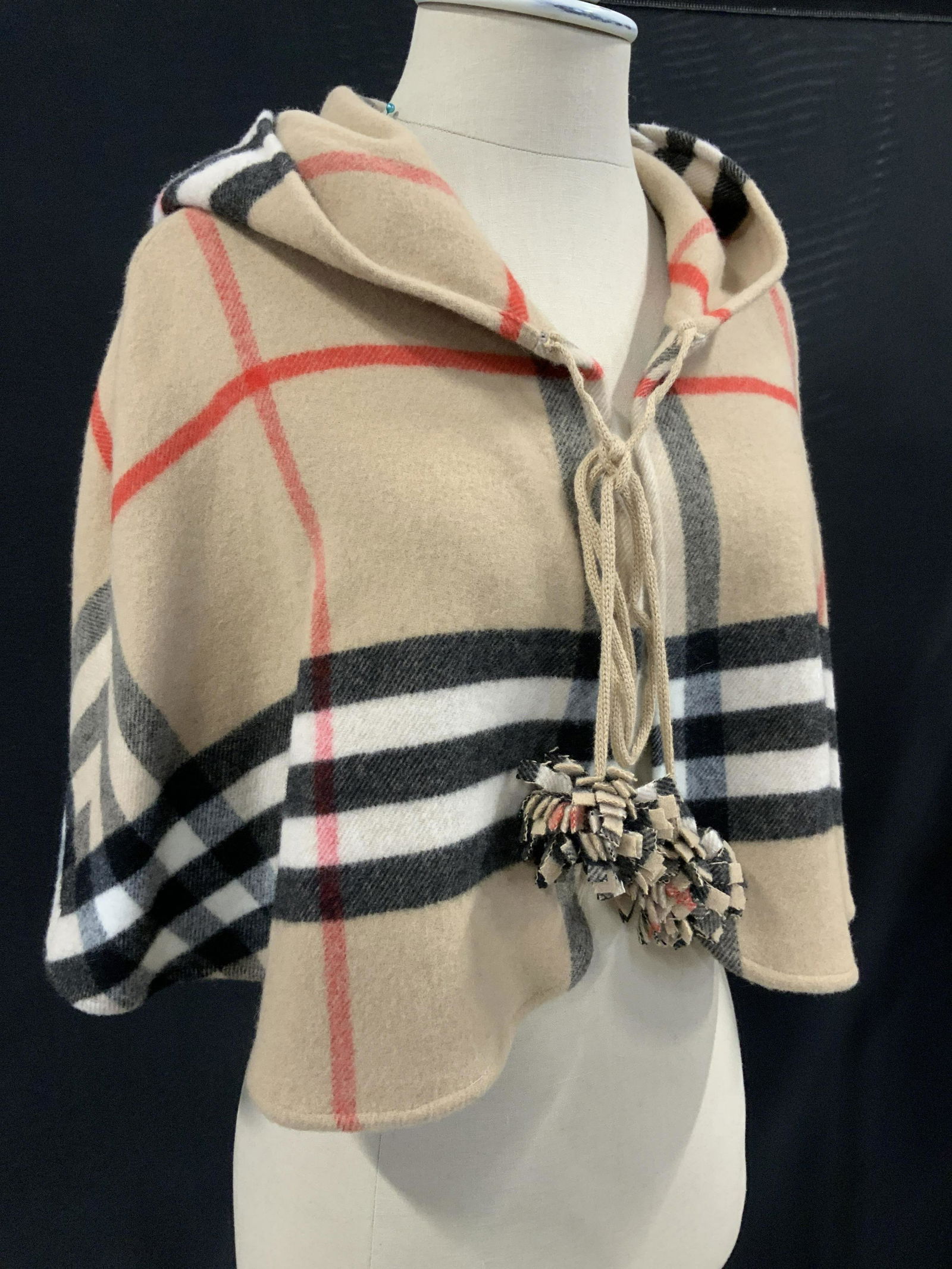 BURBERRY NOVA CHECK WOOL CAPE, NWT (1 of 7)