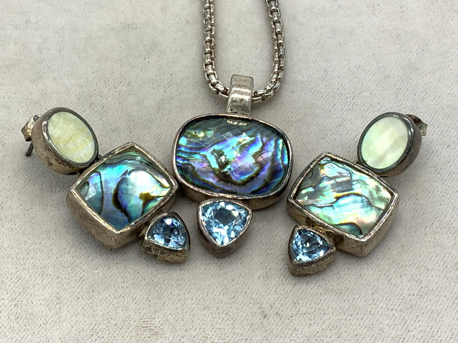 SU Artisanal Abalone Sterling Jewelry Set (1 of 6)