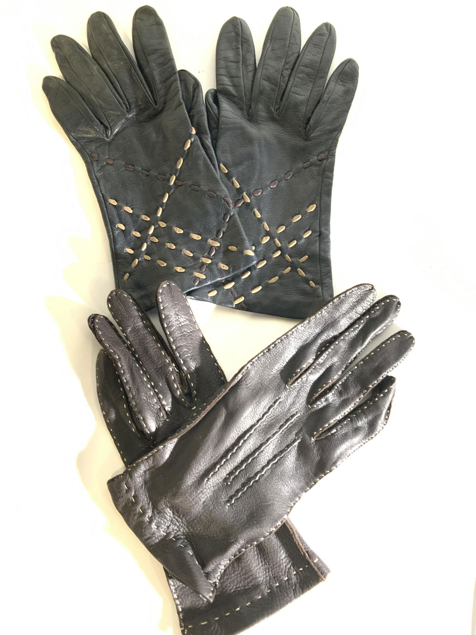 Burberry Deer Skin and Cow Leather Gloves, 2 Pair (1 of 6)