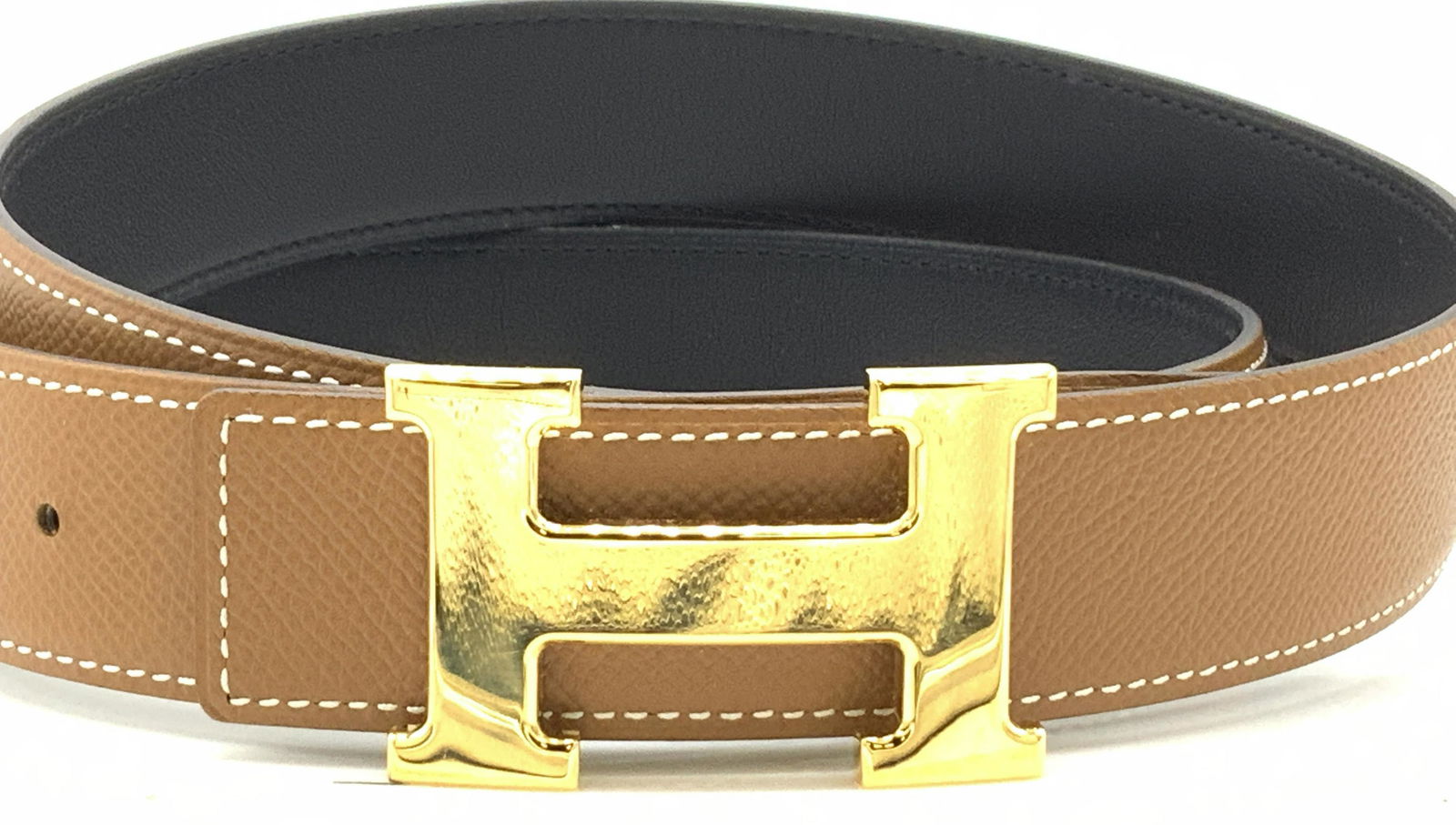 HERMES Sgn Classic H Buckle Leather Belt, Unisex (1 of 12)