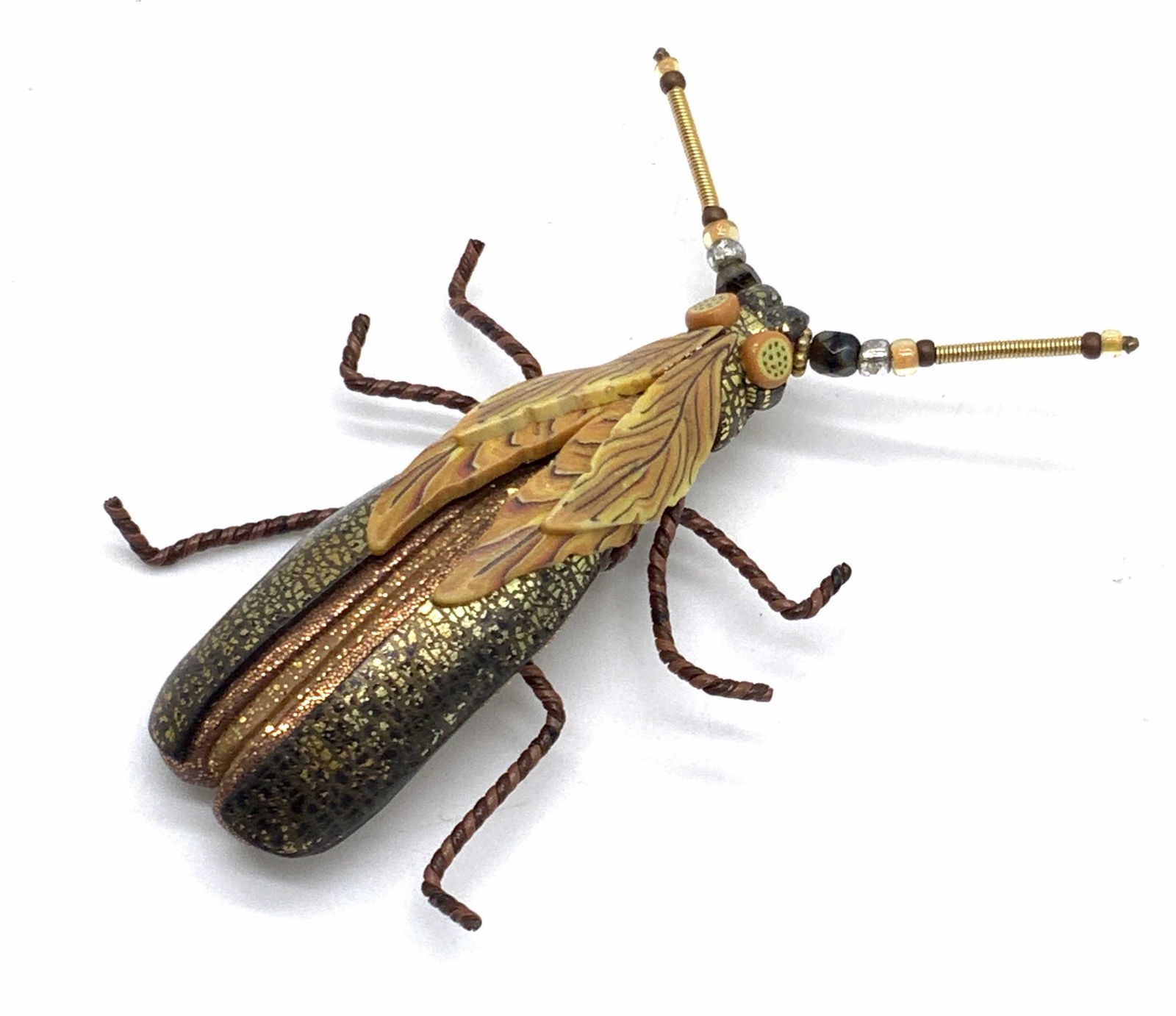 Signed Vintage Handcrafted Insect Form Brooch (1 of 8)