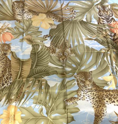 FERRAGAMO Vintage Silk Tiger and Leopard Scarf (1 of 6)