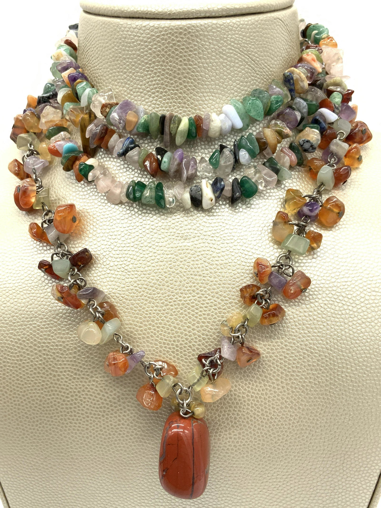 Grp 2 Multi Quartz Gem Chip Necklaces (1 of 4)