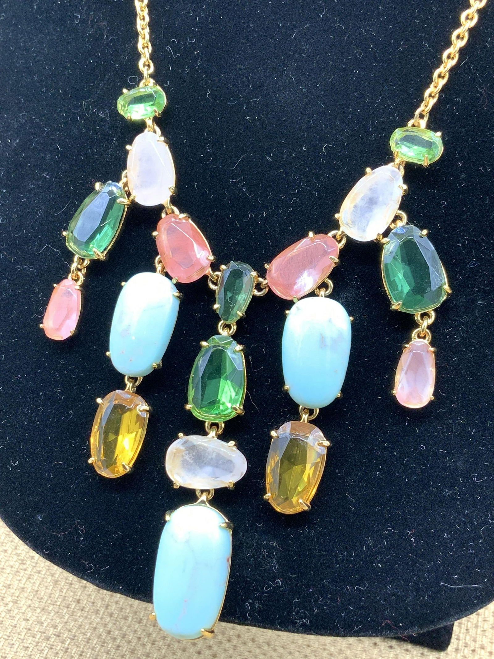 Ralph Lauren Signed Fashion Gem Bib Necklace (1 of 5)