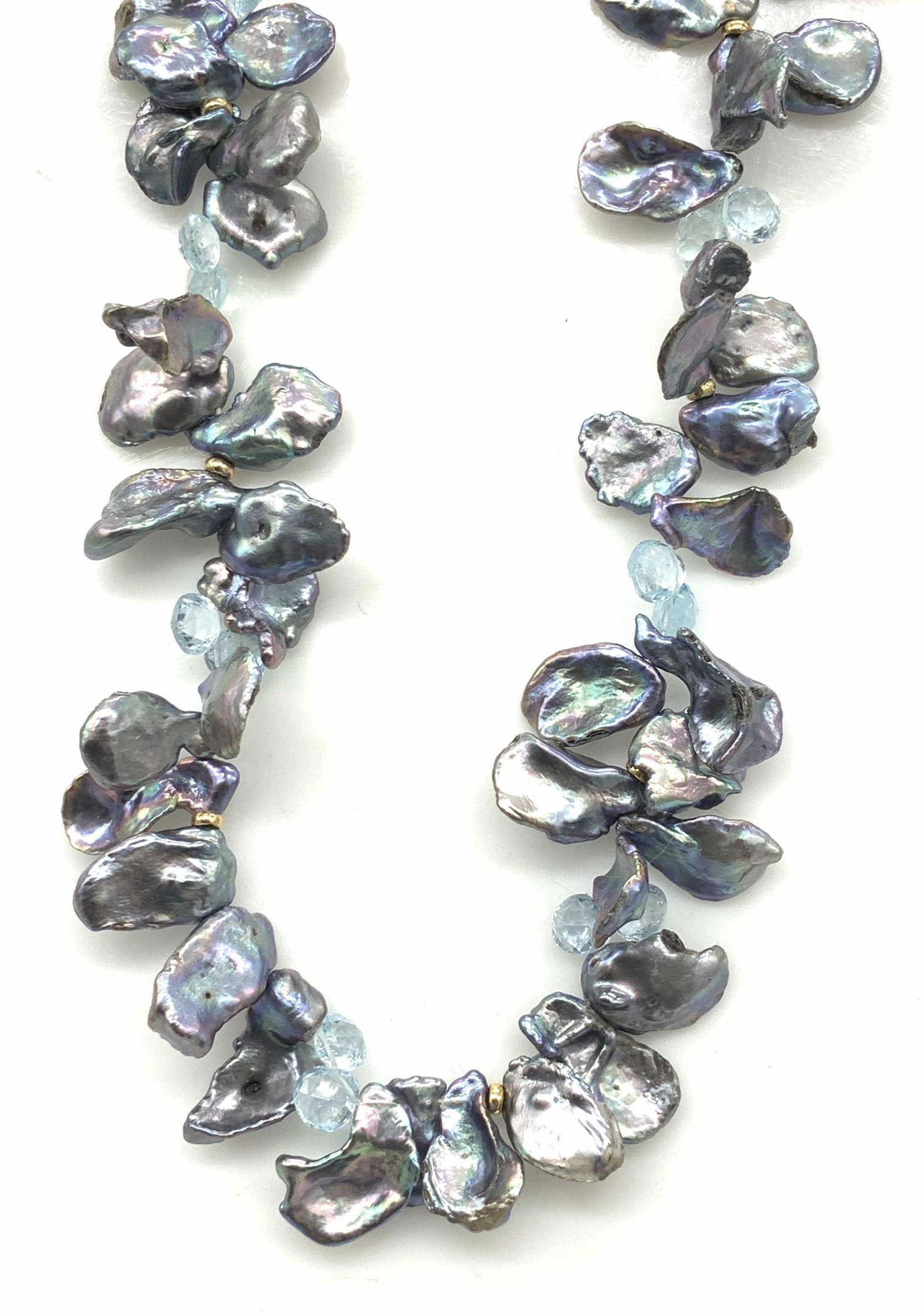 Zoe B Abalone Shell Collar Necklace , 14 K clasp (1 of 4)