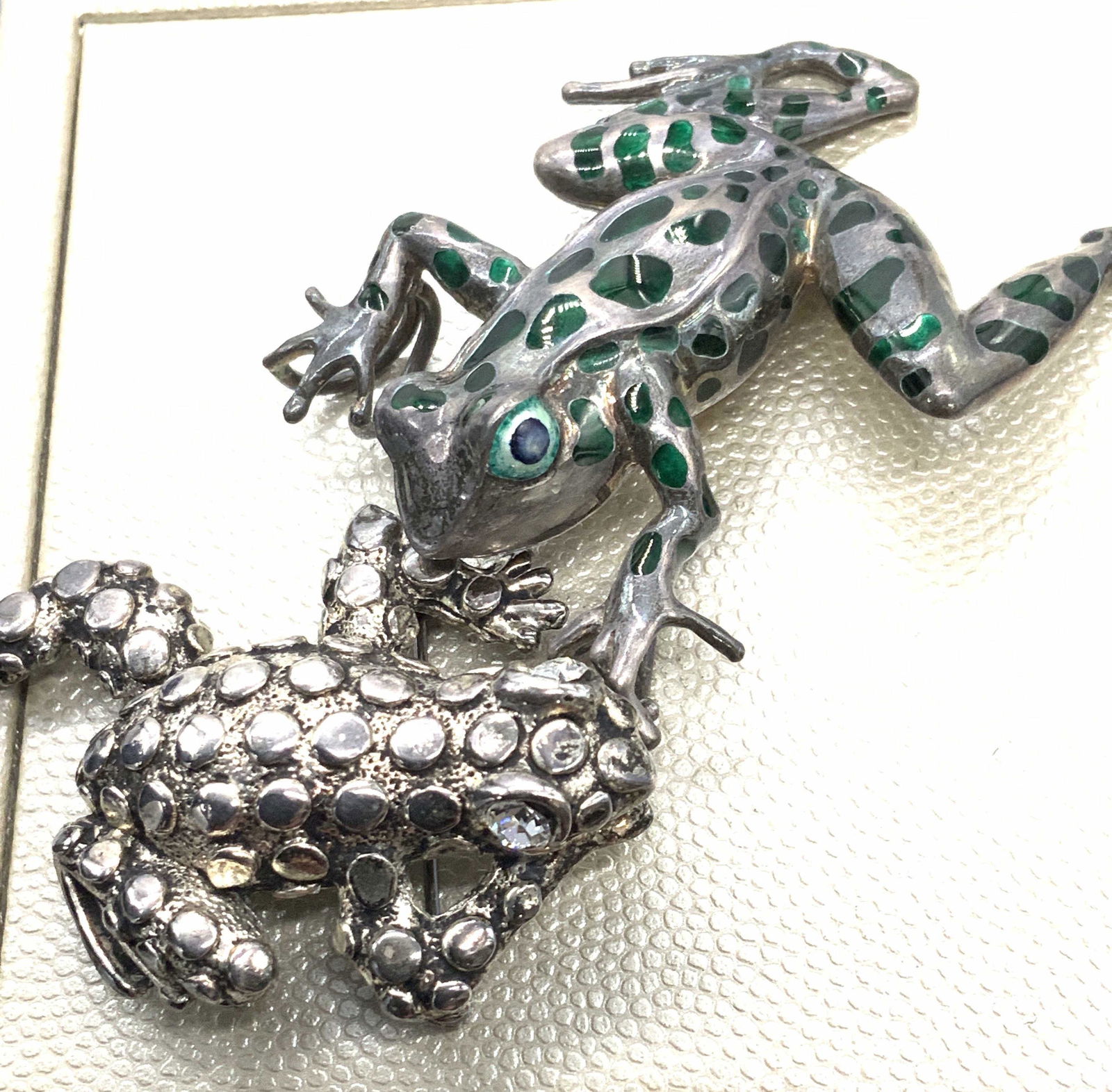 Lot2 Sterling Silver Frog Pendant/ Brooch (1 of 4)