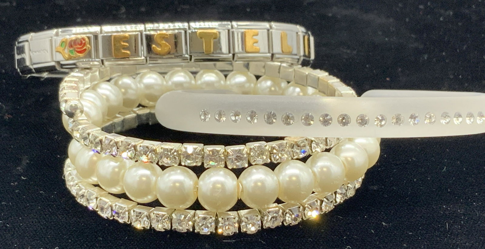 Grp 3 Fashion Bracelets w Rhinestones (1 of 4)