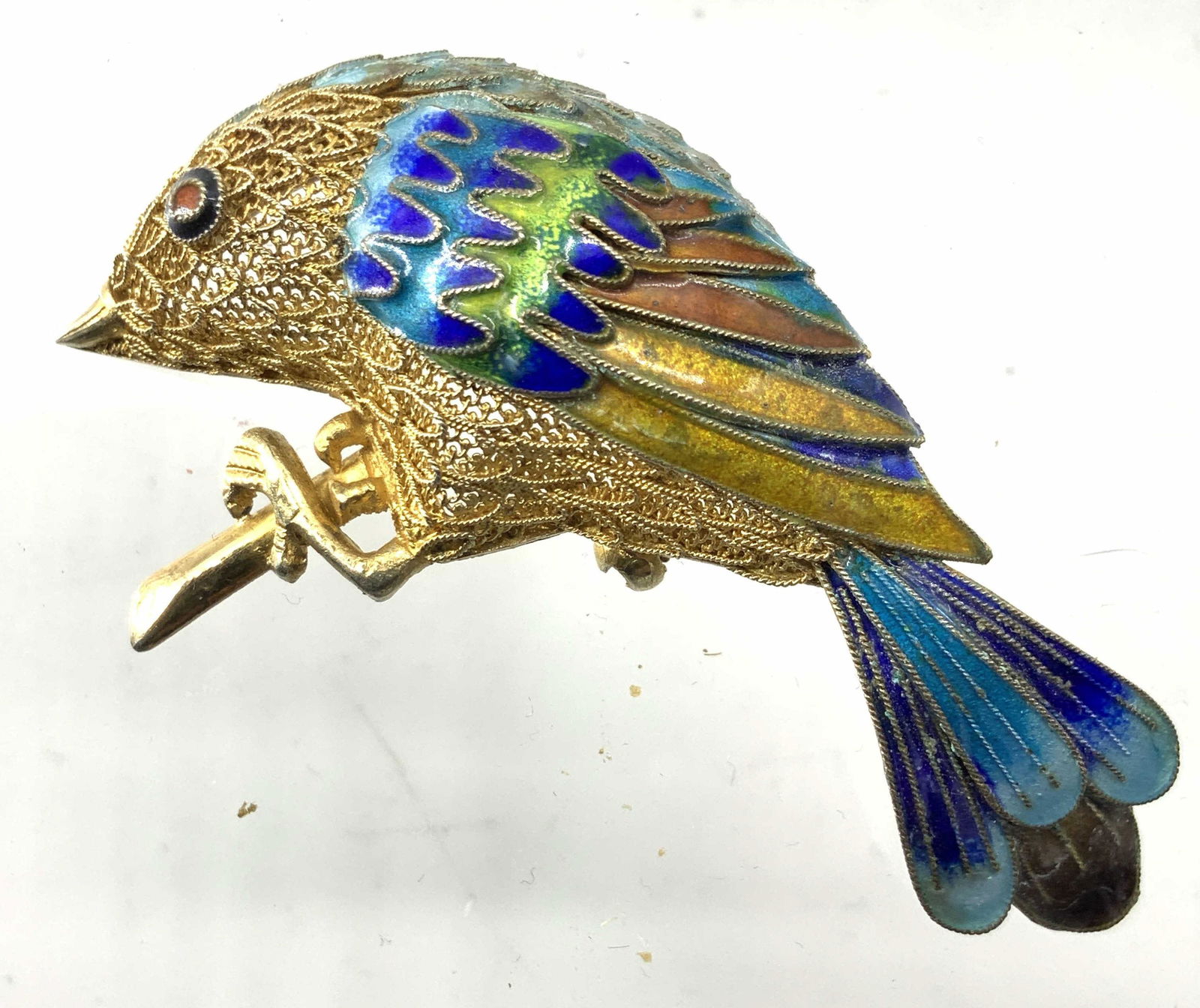 Plique A Jour Sterling Enamel Mesh Brooch/Pendant (1 of 7)