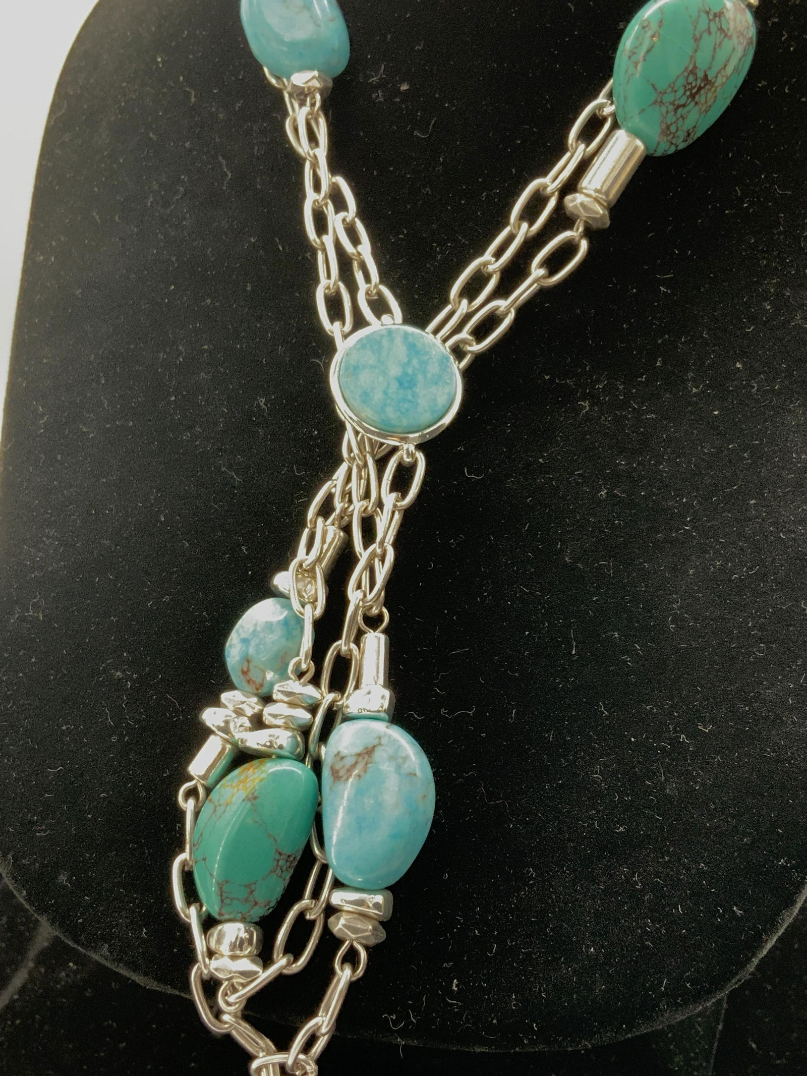 R Lee Morris Turquoise & Long Chain Necklace (1 of 4)