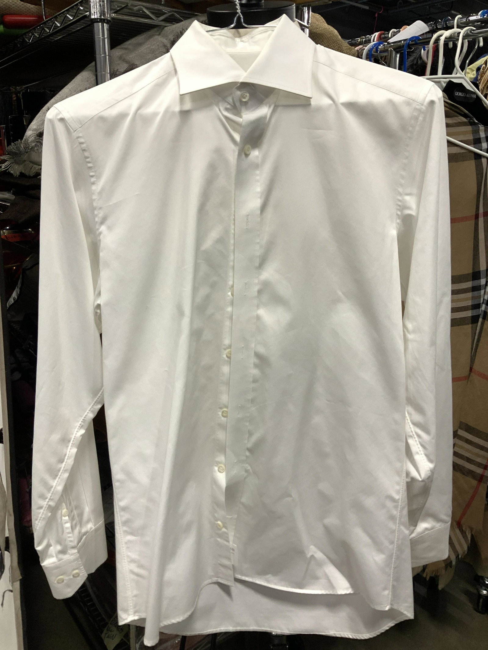 STENSTROMS Men’s White Cotton Dress Shirt, New (1 of 6)