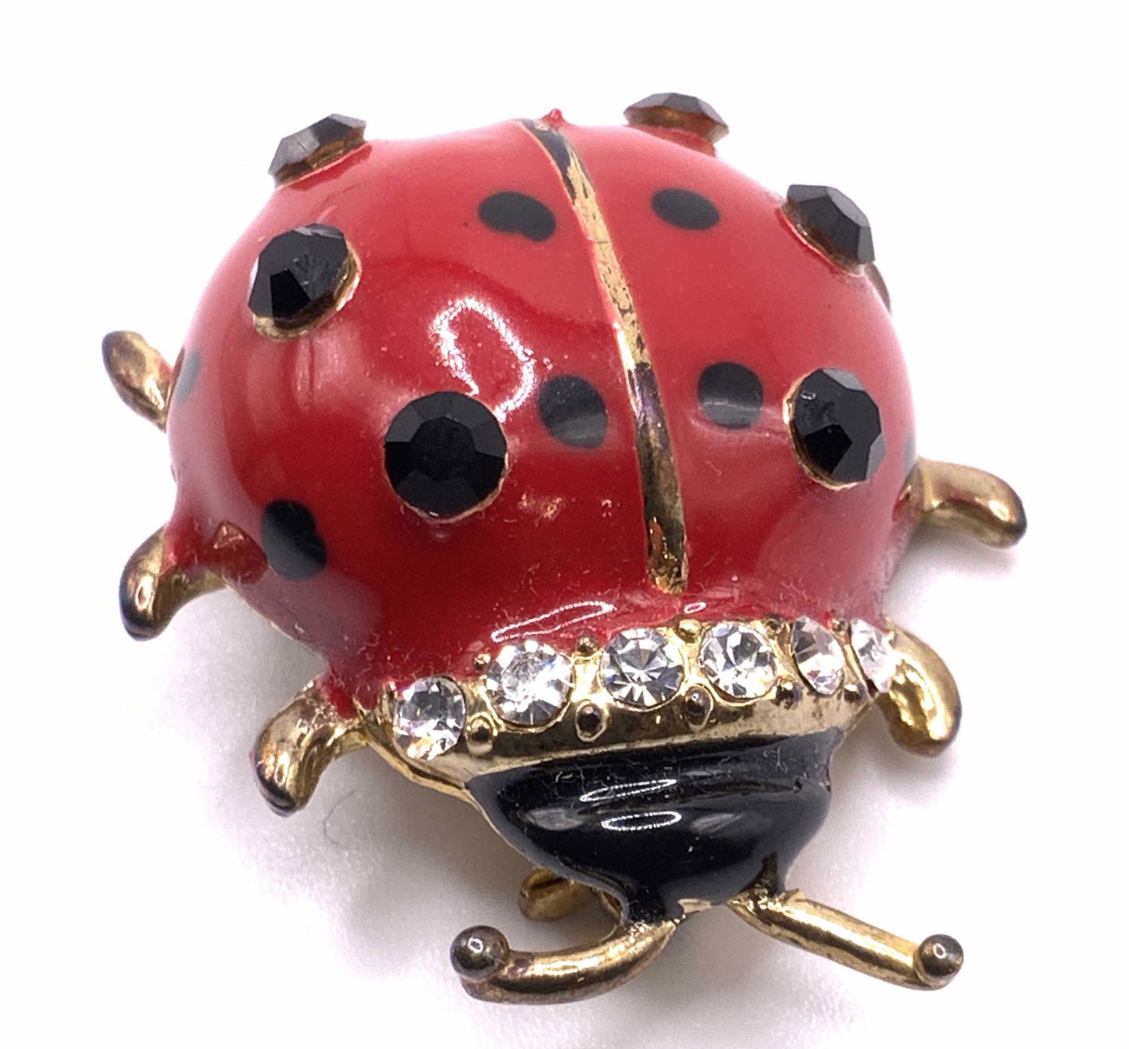 Vintage Enamel Ladybug Brooch W/ Dust Bag (1 of 10)