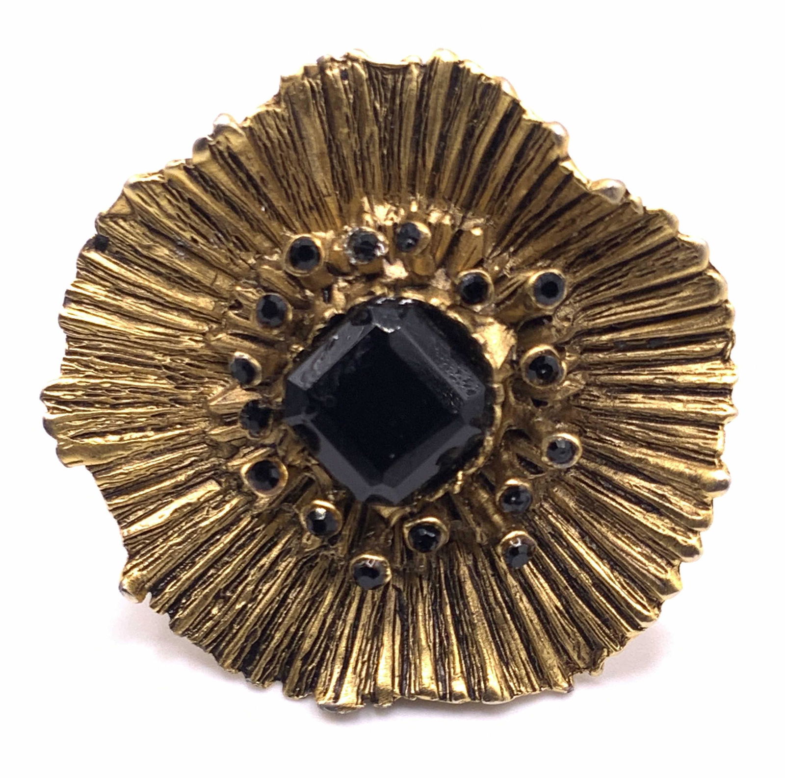 Vintage Trademarked Floral Crystal Statement Ring (1 of 10)