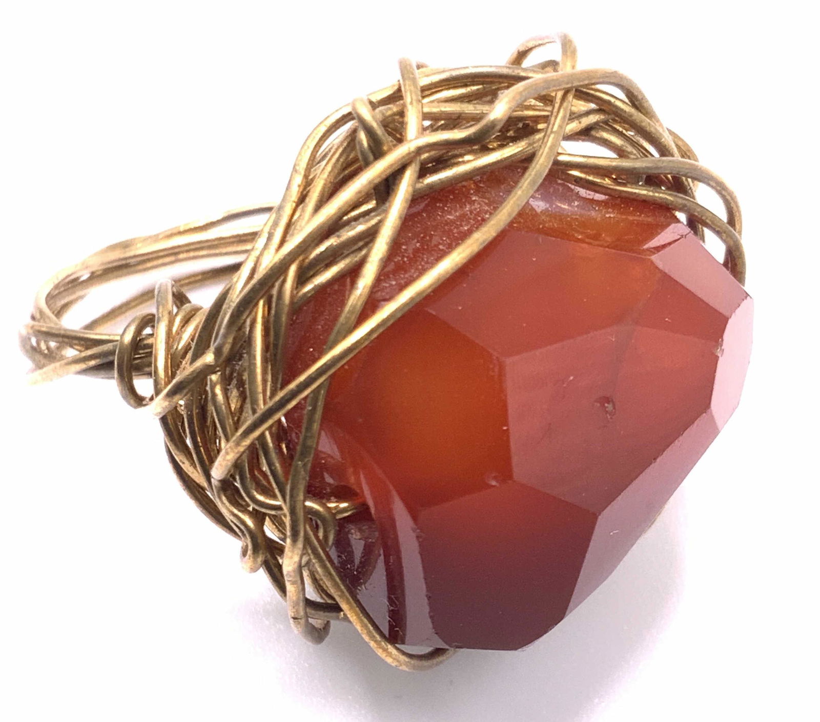 Vintage CARNELIAN Wire Wrap Statement Ring (1 of 11)