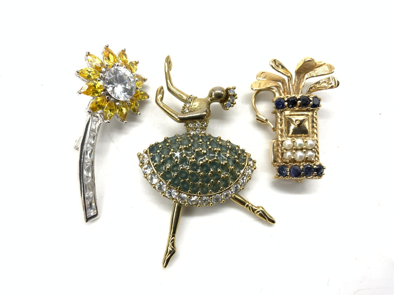 Lot 3 STERLING SILVER and 14 k GOLD Pins (1 of 15)