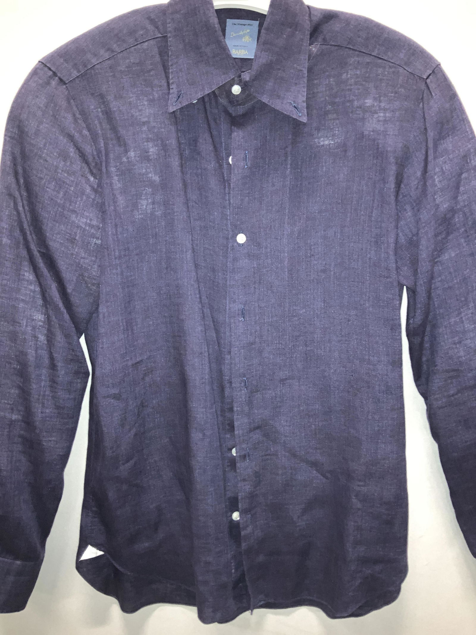 BARBA Men’s Never Worn Blue Linen Dress Shirt (1 of 5)