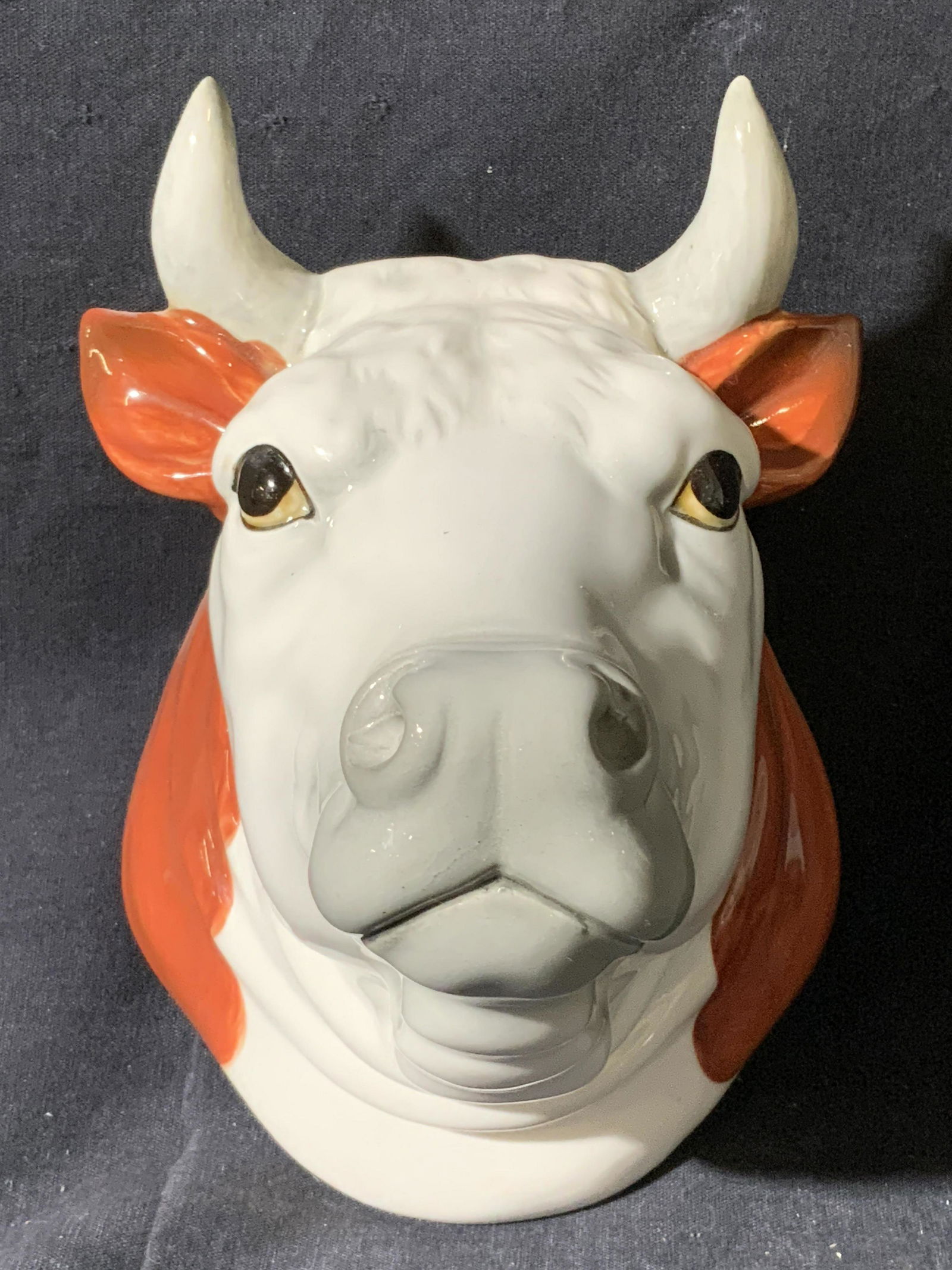 ROSENTHAL NETTER Vtg Cow Head Ceramic Wall Pocket (1 of 7)