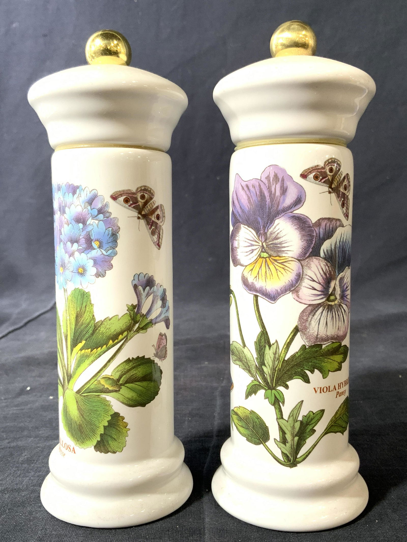 Set 2 PORTMEIRION Porcelain Salt & Pepper Mill (1 of 8)