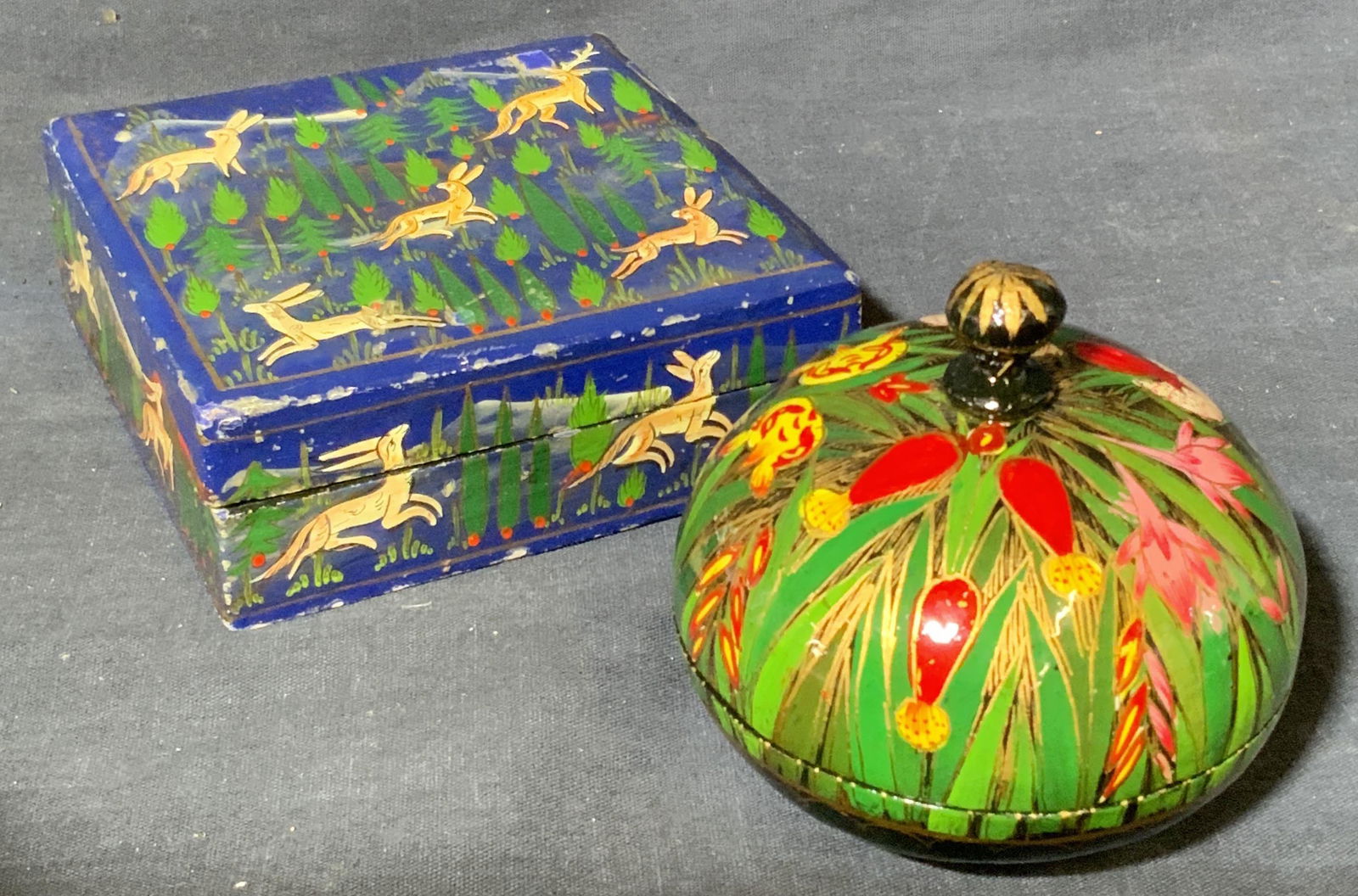 Trinket Vessels & Coaster Set: Trinket Vessels & Coaster Set, trinket box measures 4 3/8 l x 4 3/8 w x 1 1/2 h inches, coasters measure 3 3/8 x 3 3/8 inches, spherical trinket dish measures 3 1/2 w x 3 1/2 h inches, wear consistent