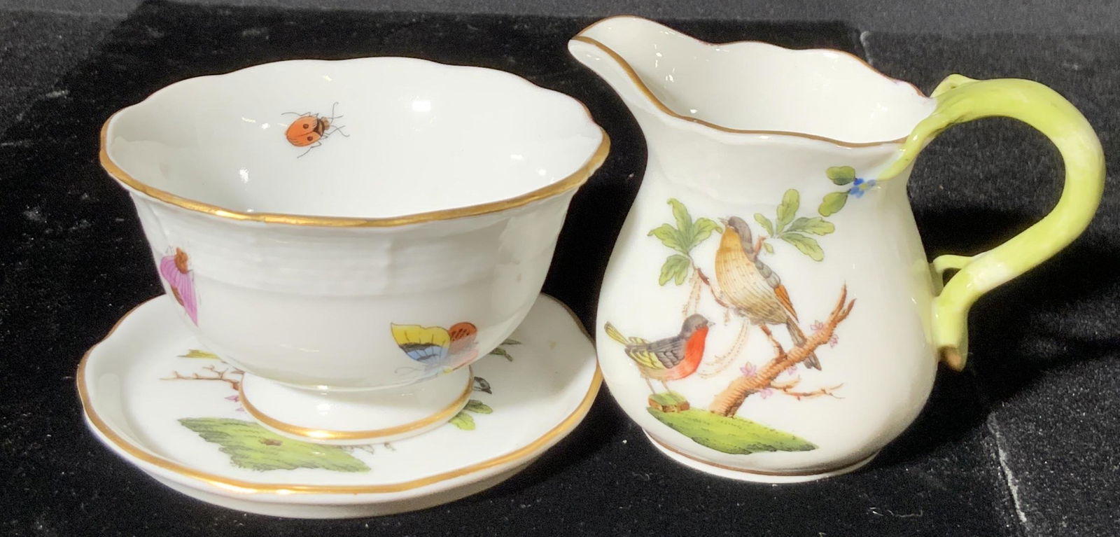 Set 3 HEREND HUNGARY Bird Motif Porcelain Tea Set (1 of 10)