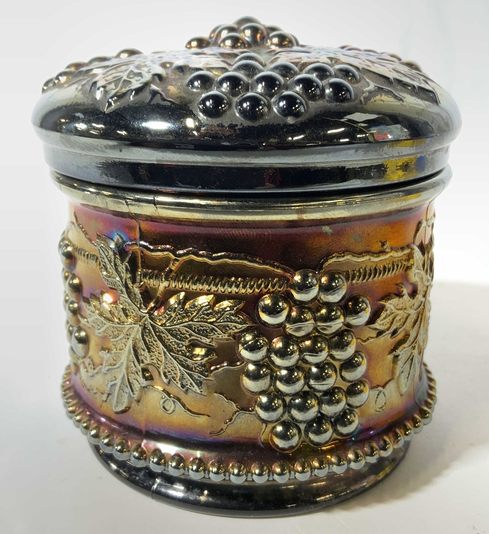 Vintage Carnival Glass Lidded Keepsake Box (1 of 8)