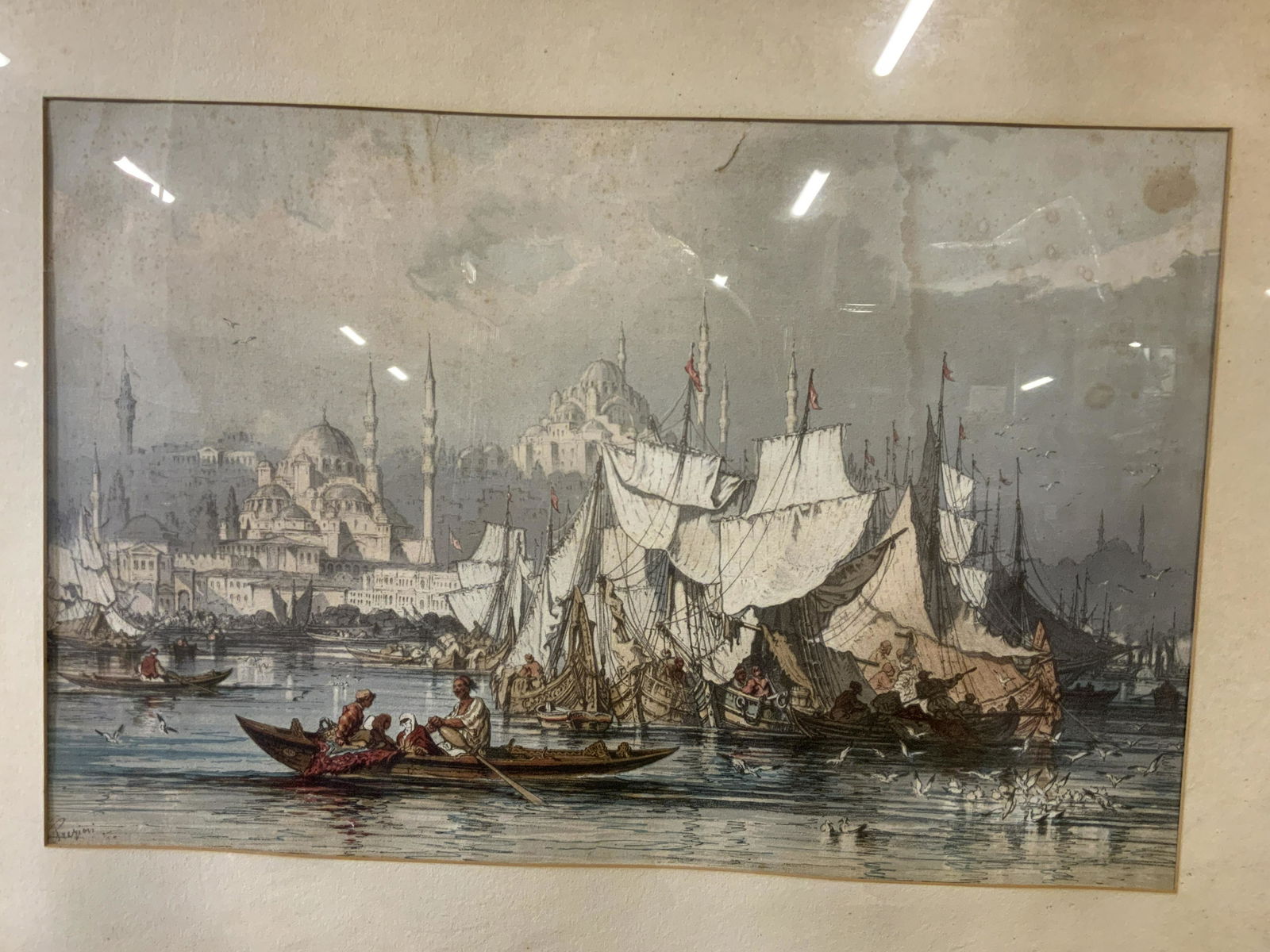 Signed Watercolor of Istanbul Turkey (1 of 7)