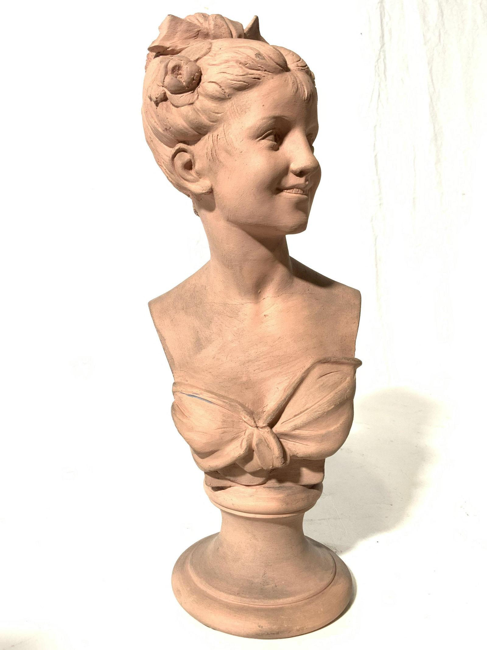 Signed LAVERGNE Ceramic Female Bust (1 of 9)