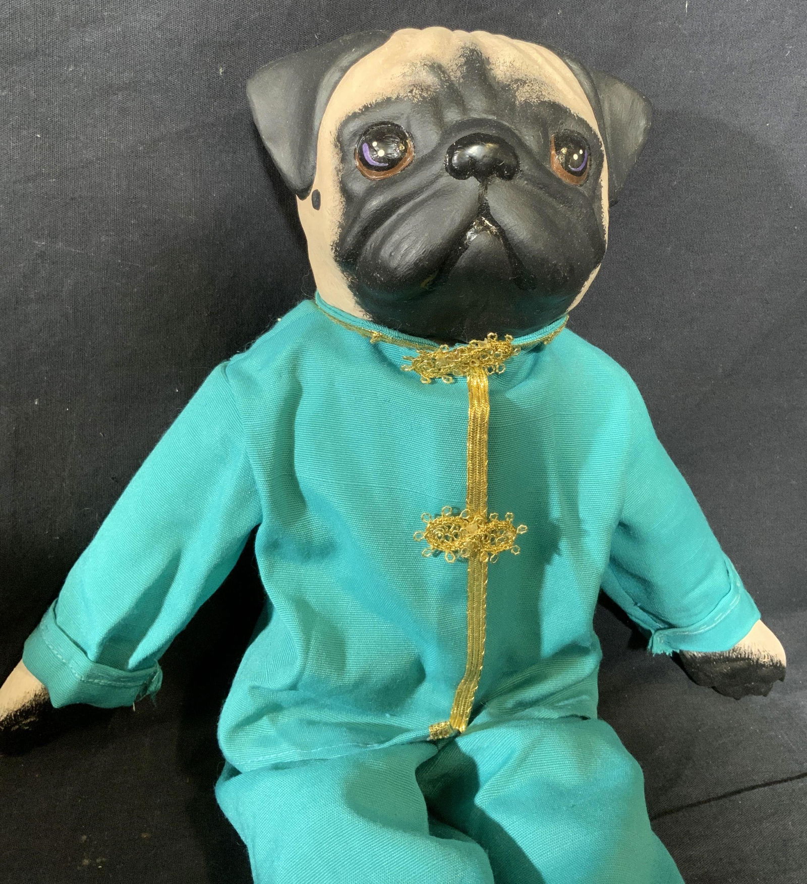 Hand painted Ceramic Pug Doll (1 of 5)