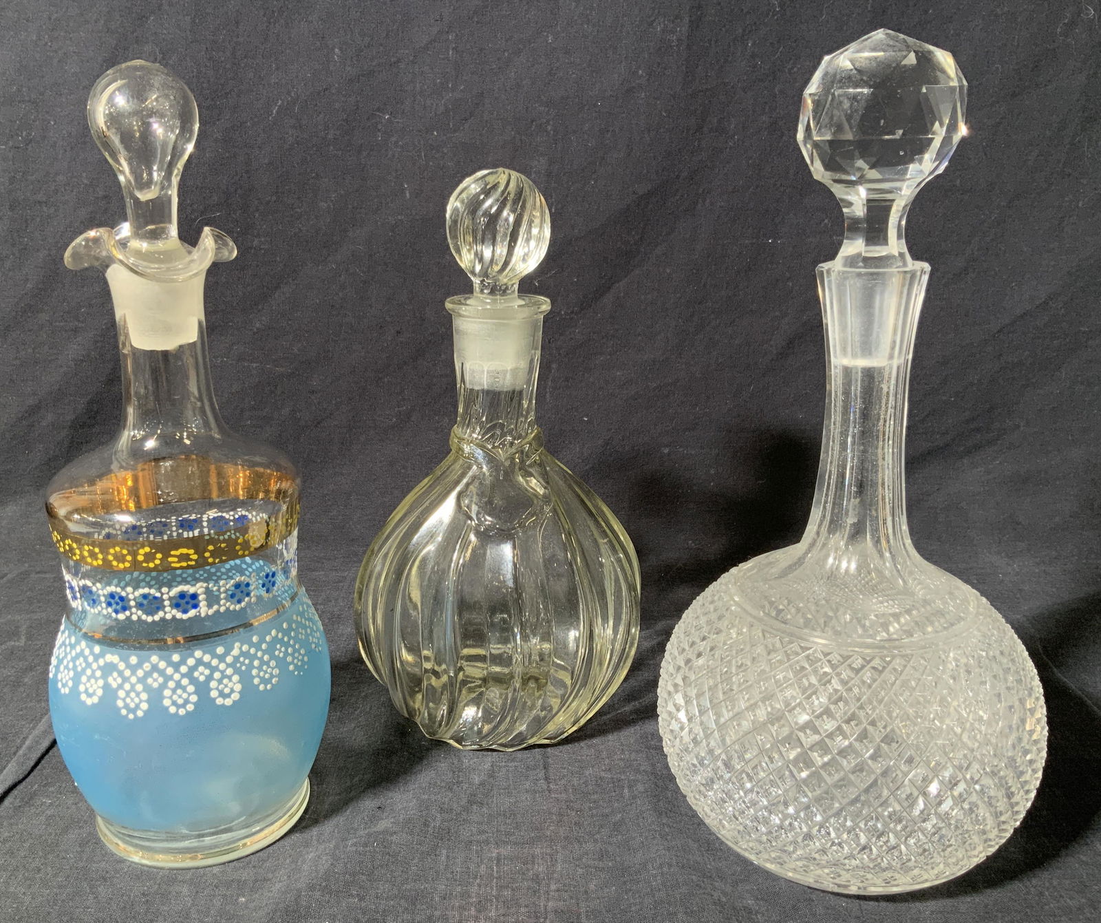 Group Lot 3 Vintage Cut Glass Decanters (1 of 11)