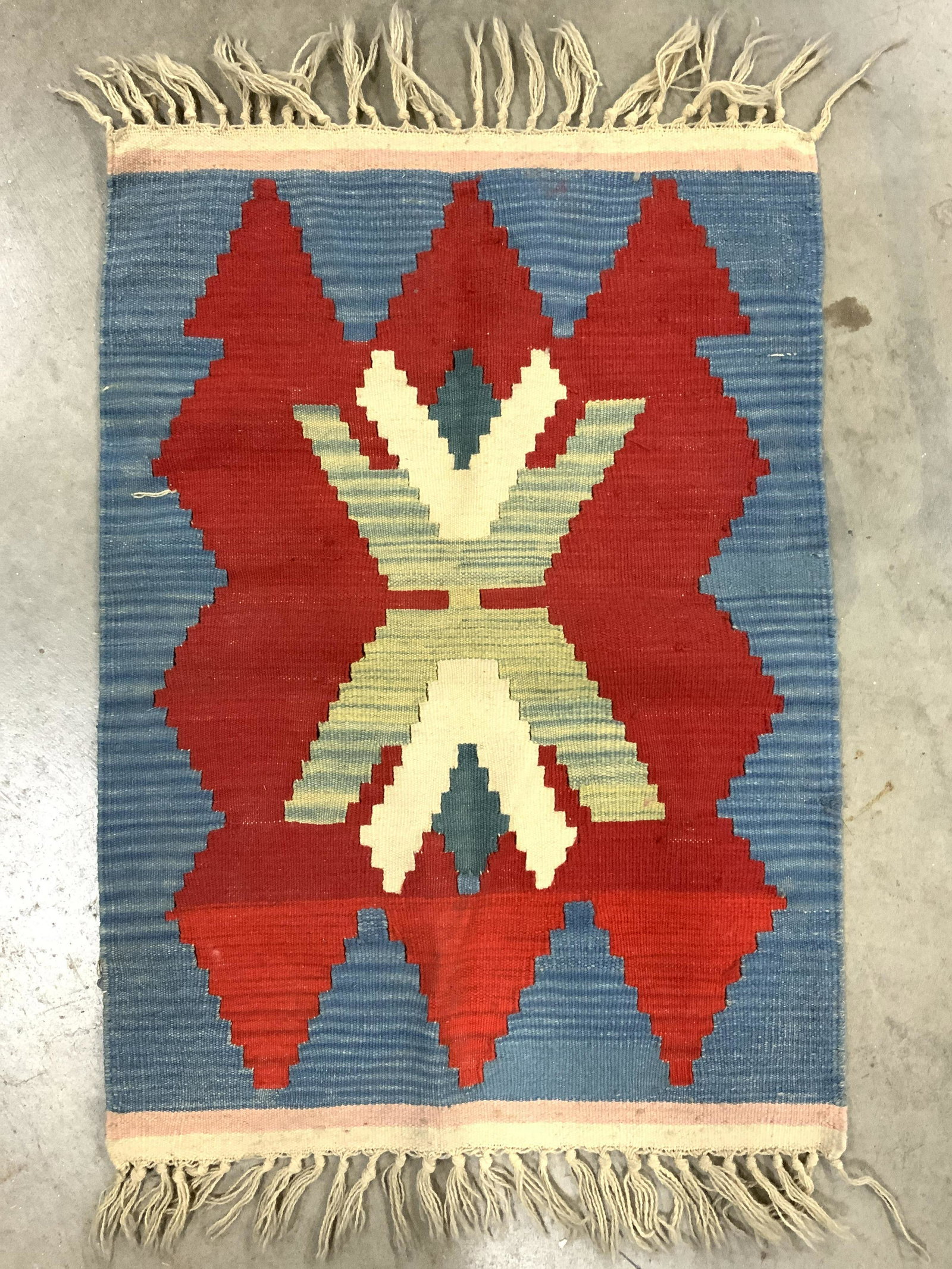 Vintage Handmade Wool Flatweave Rug (1 of 8)