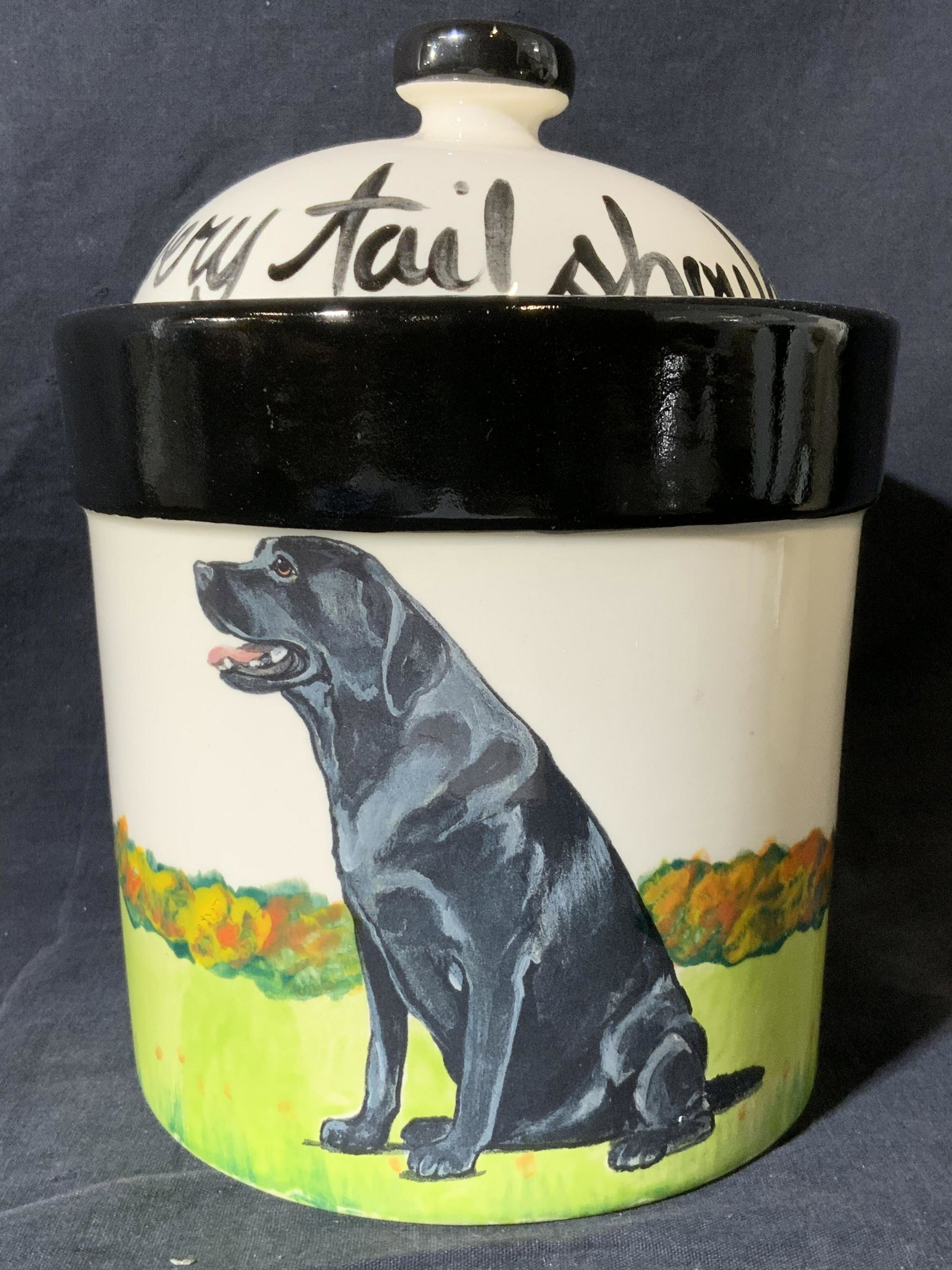 ZEPPA Signed Painted Black Lab Jar (1 of 7)