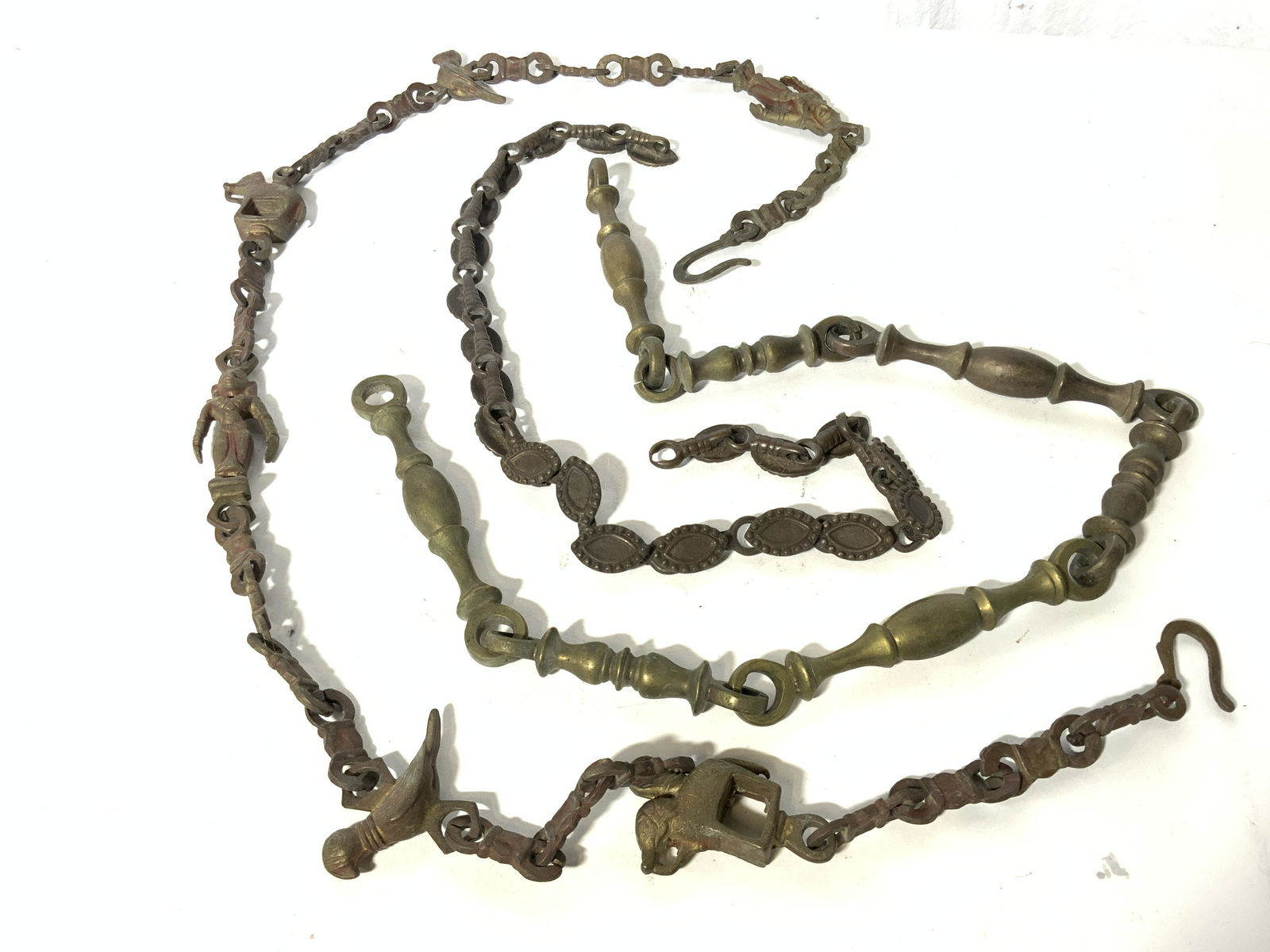 3 Vintage Brass & Iron Chandelier Chains Links (1 of 8)
