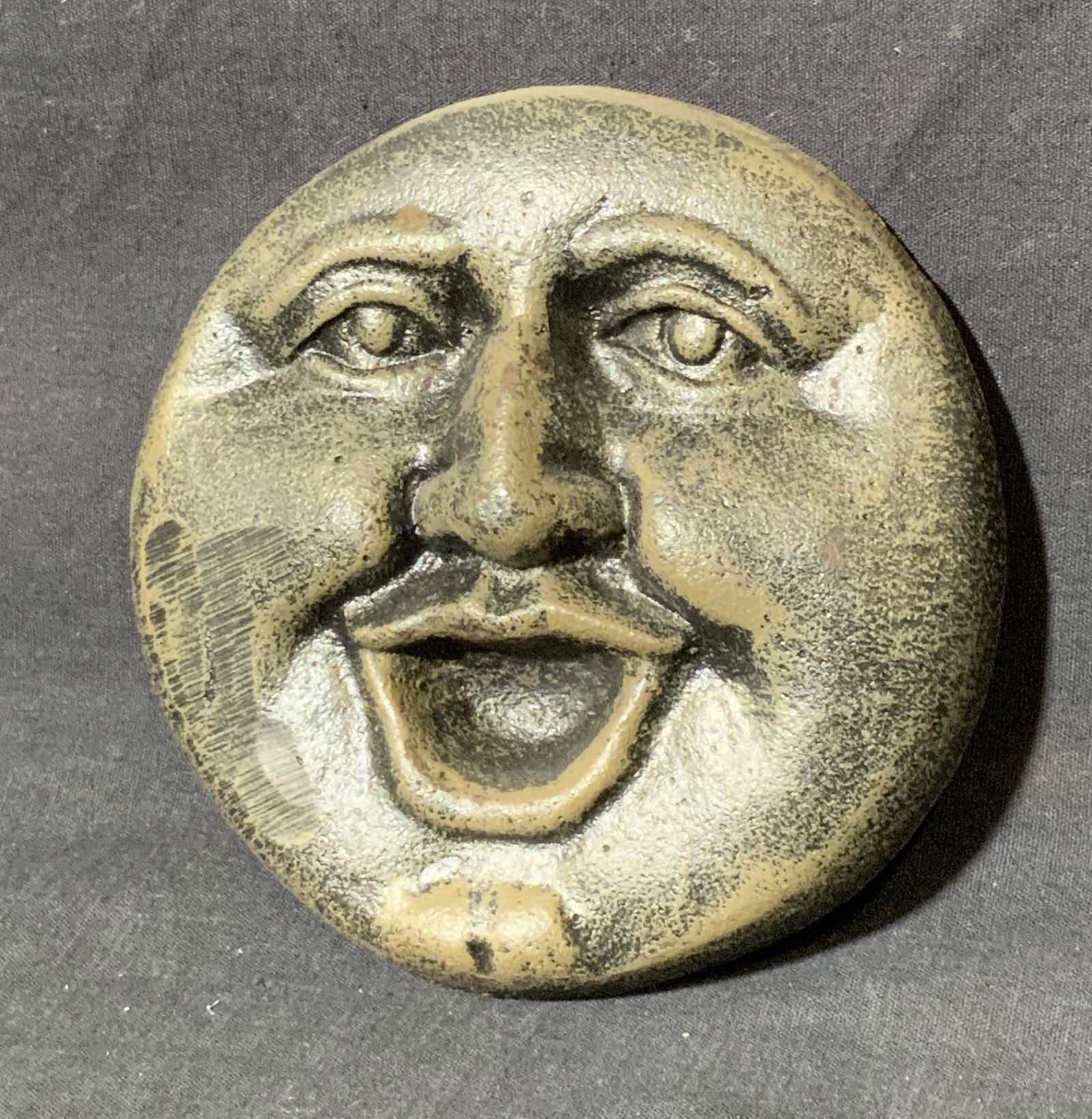 Cast Iron Moon Face Motif Wall Hanging (1 of 4)