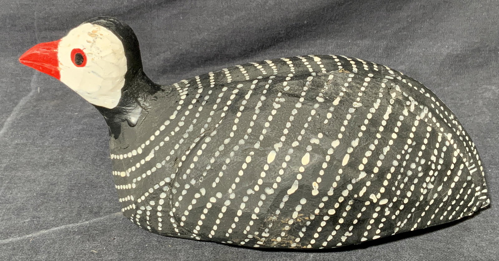 Wooden Bird Carving, Guinea Hen (1 of 6)