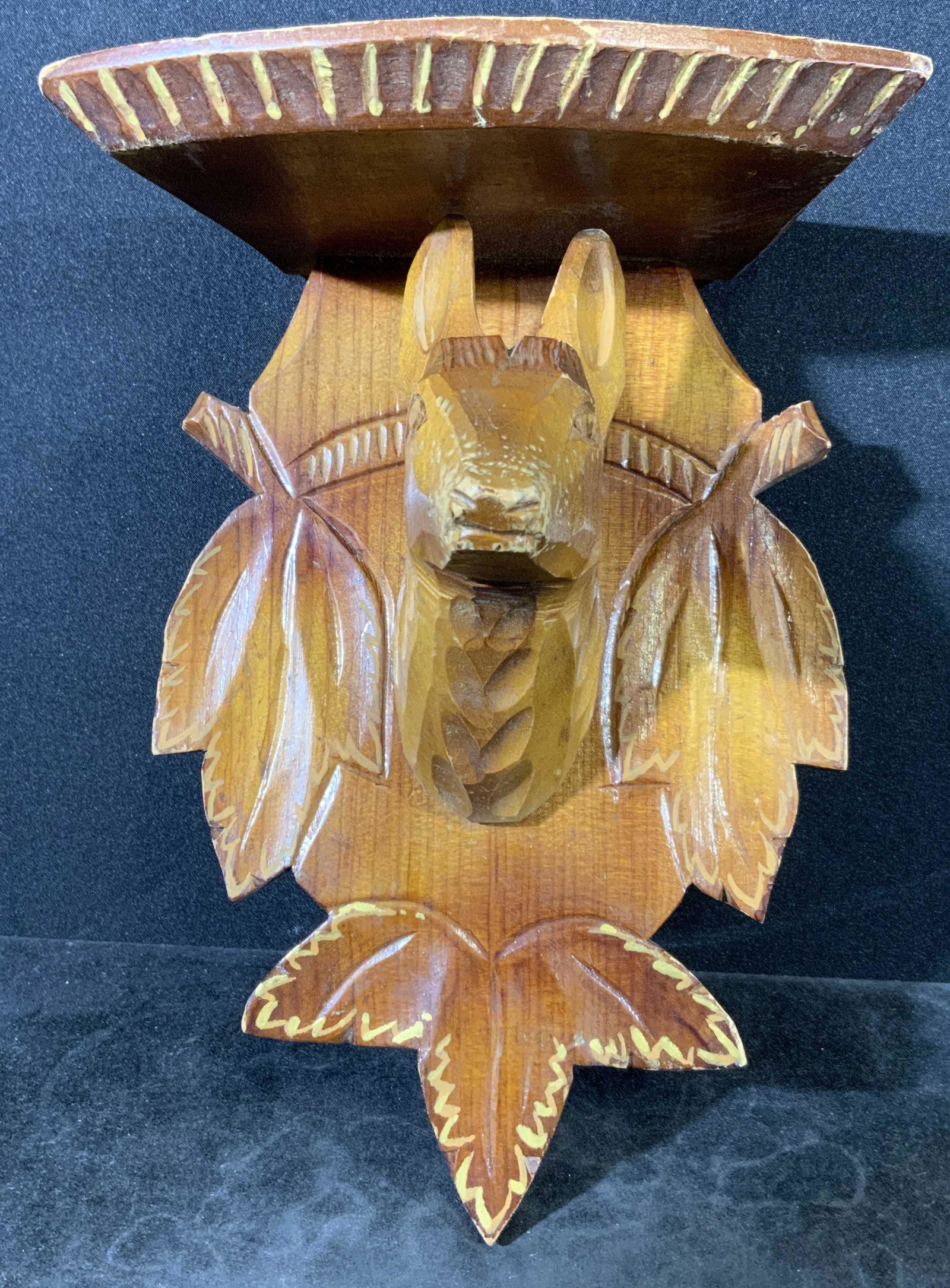 Carved Wooden Deer Form Wall Shelf (1 of 6)