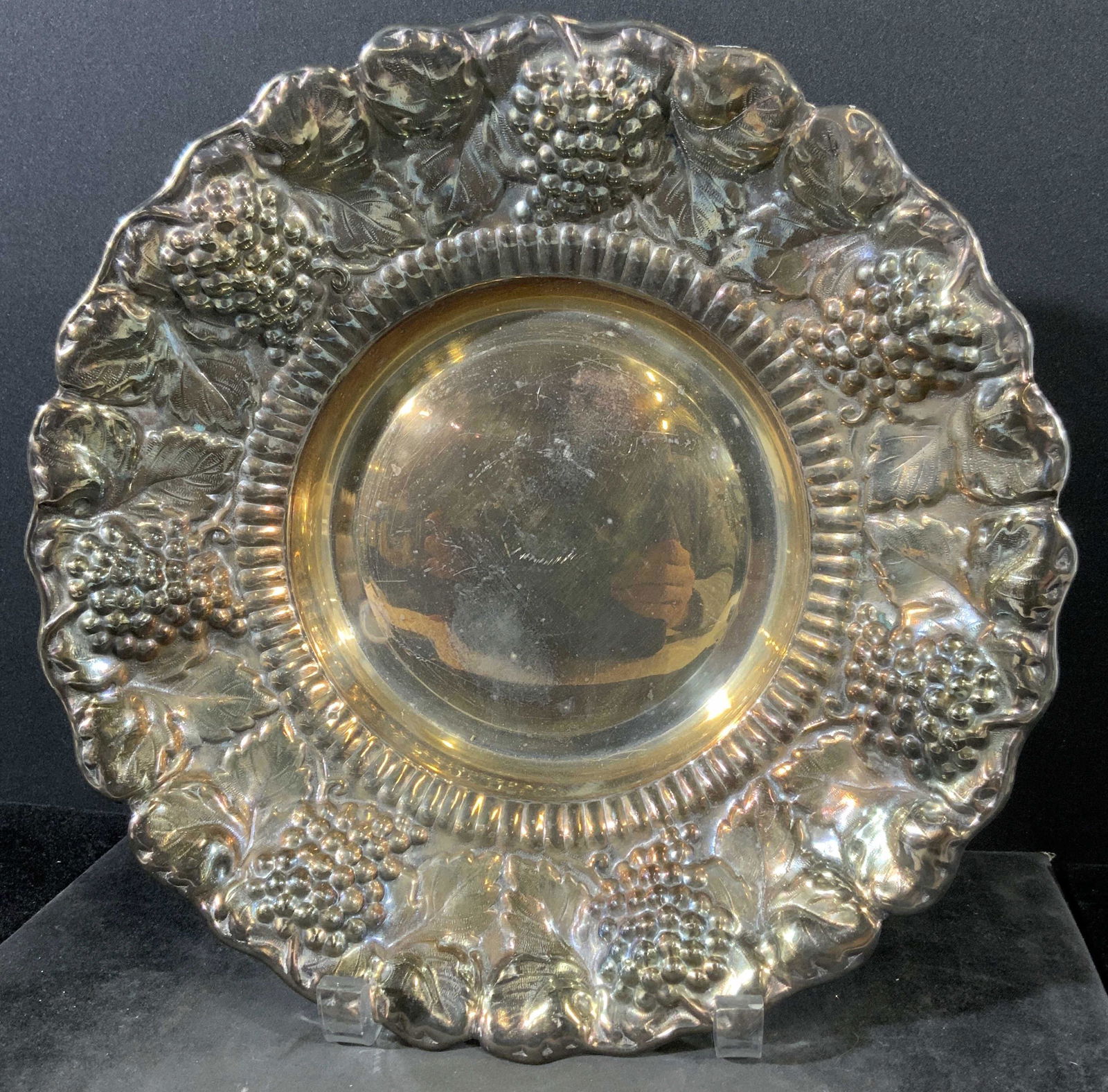 Vintage Silver Toned Metal Tray (1 of 6)