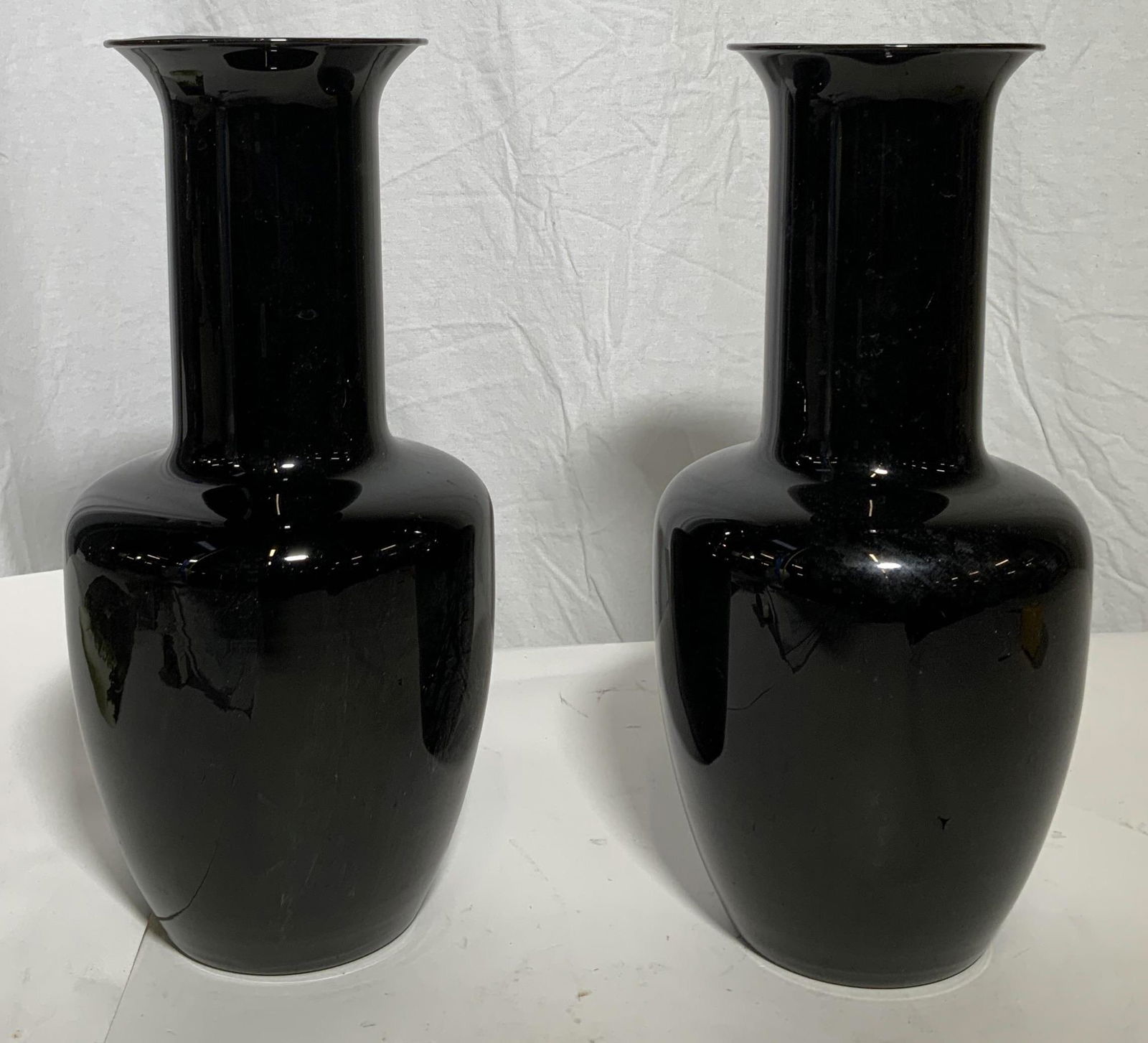 Pair of Ceramic Black Vases (1 of 5)