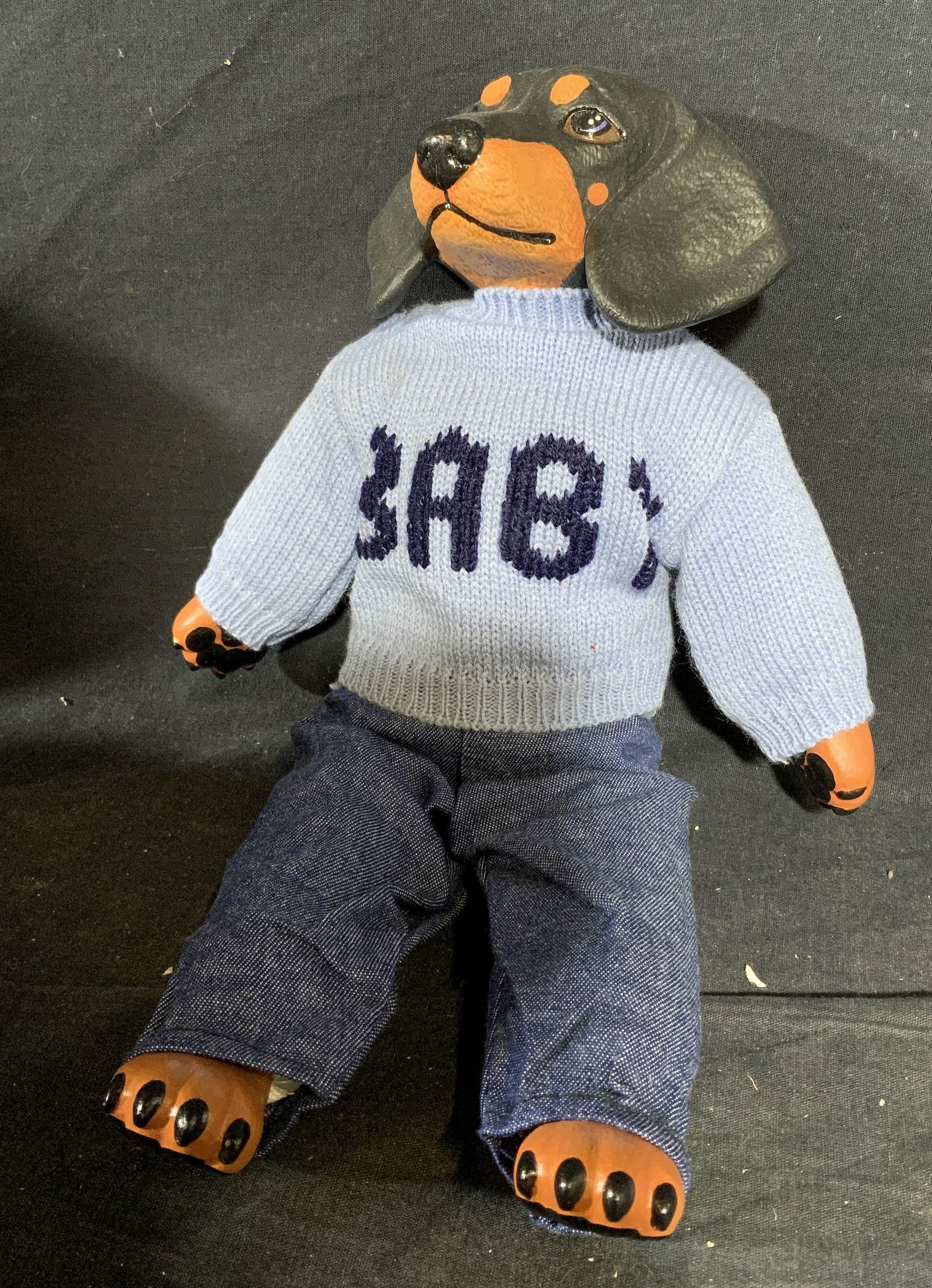 Hand painted Ceramic Dachshund Doll (1 of 5)