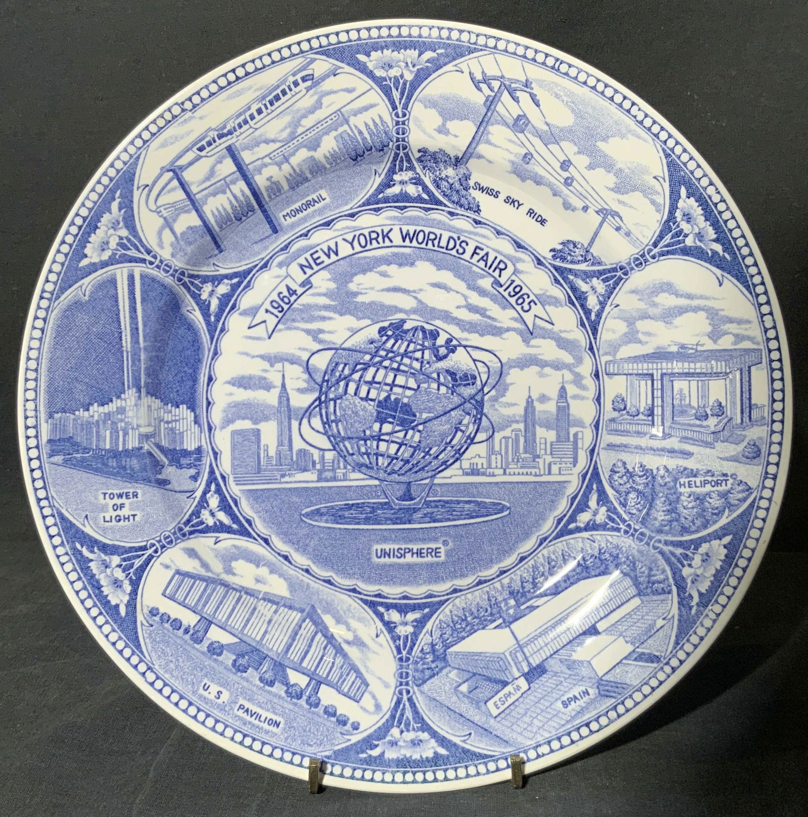 UNISPHERE New York World’s Fair 1964-65 Plate (1 of 7)