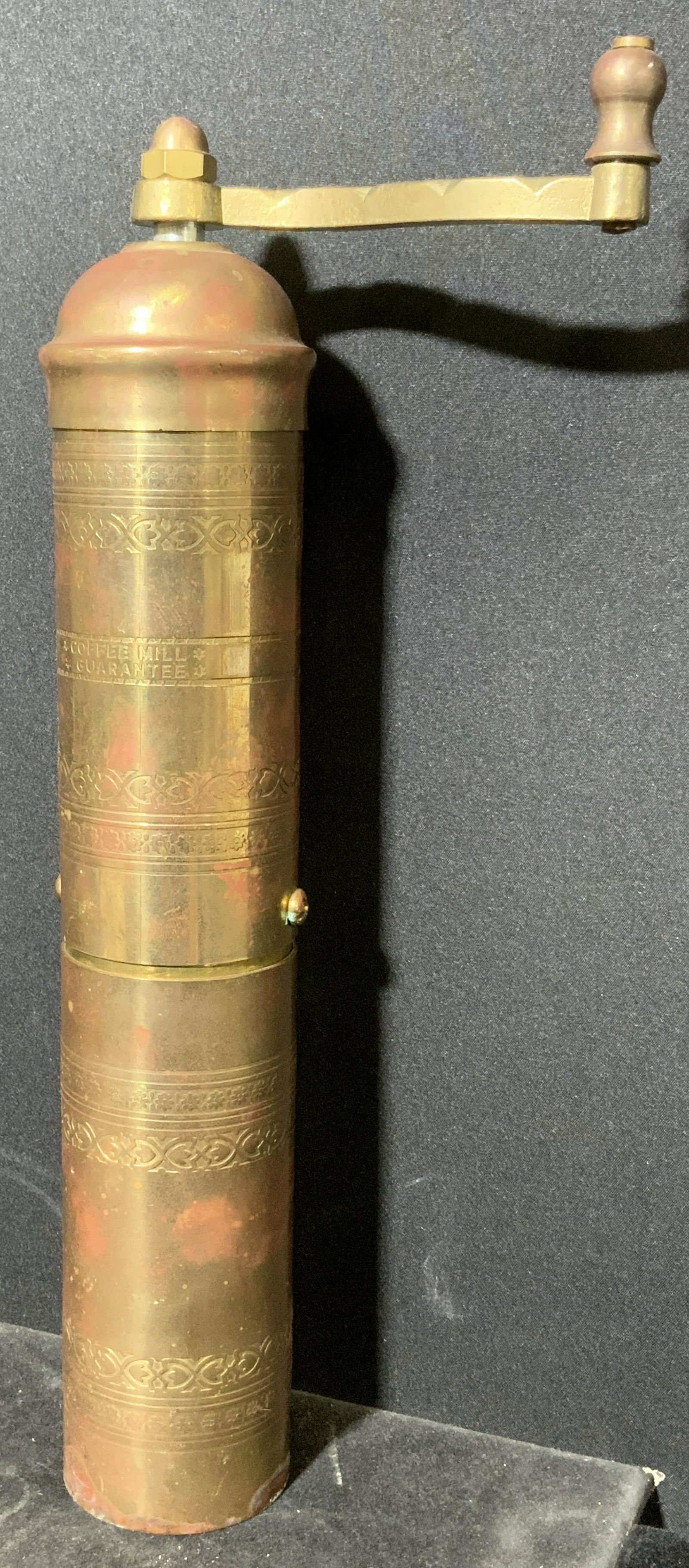 Etched Brass Coffee Mill, Greece (1 of 5)